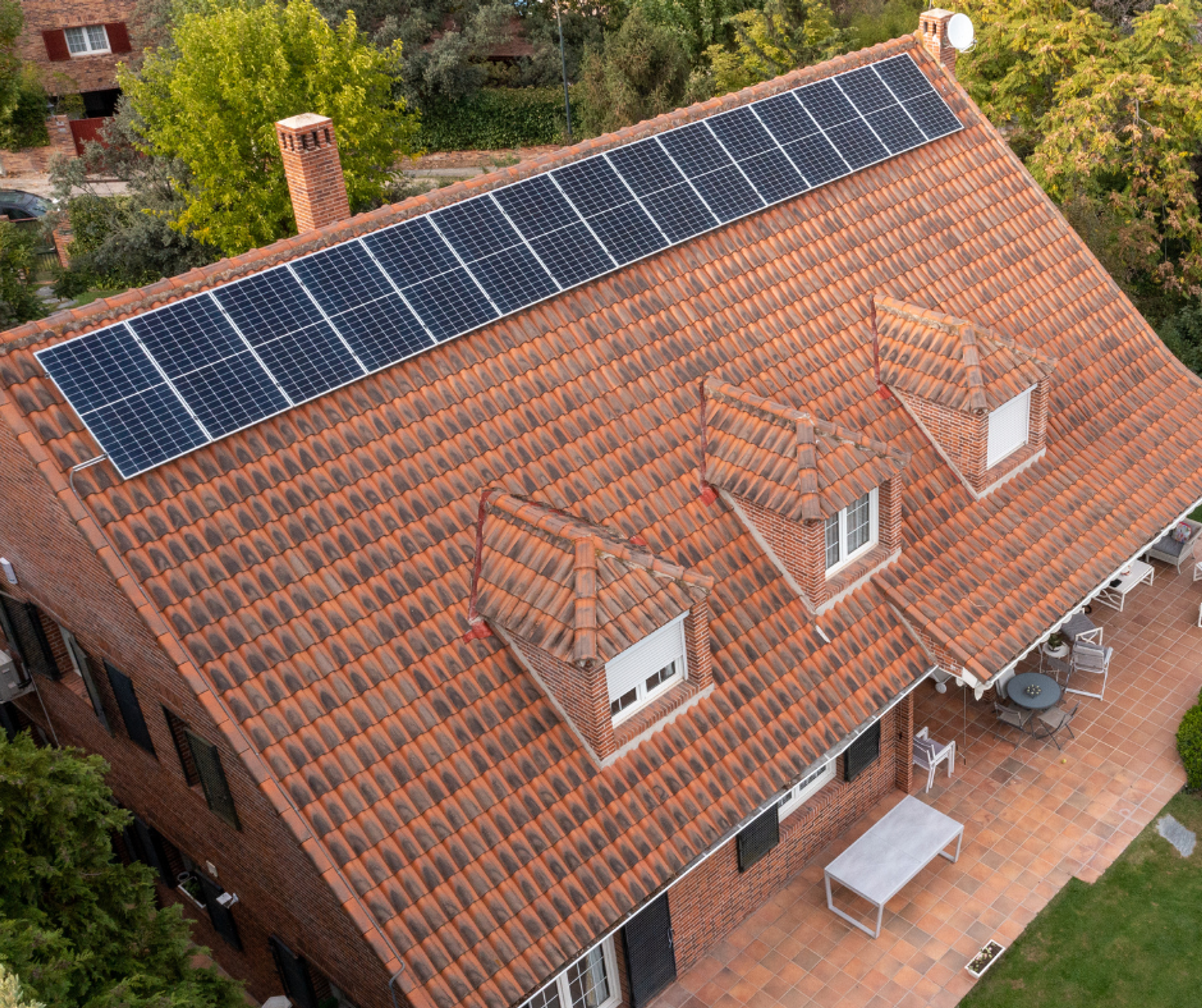 solar panels on roof