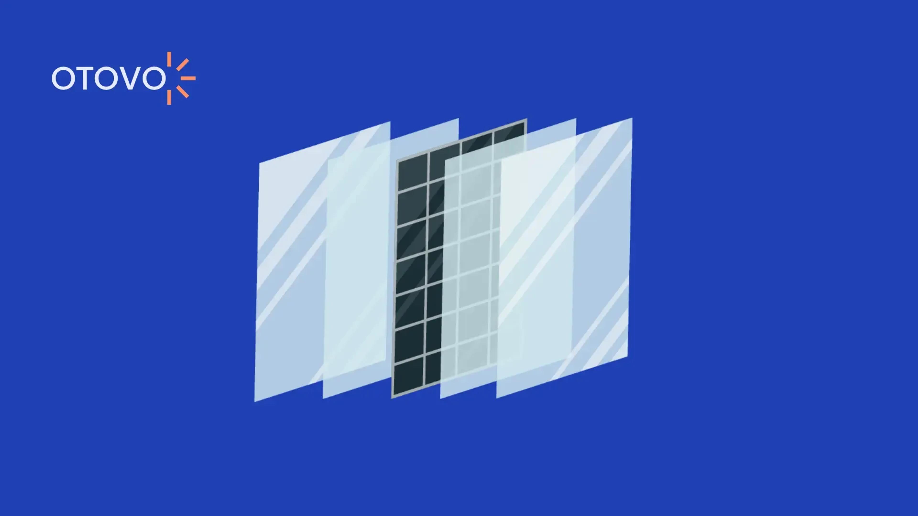 Illustration des Aufbaus von Glas-Glas-Solarmodulen.
