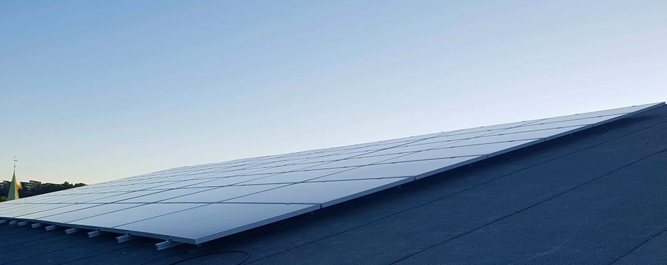 solar panels on roof