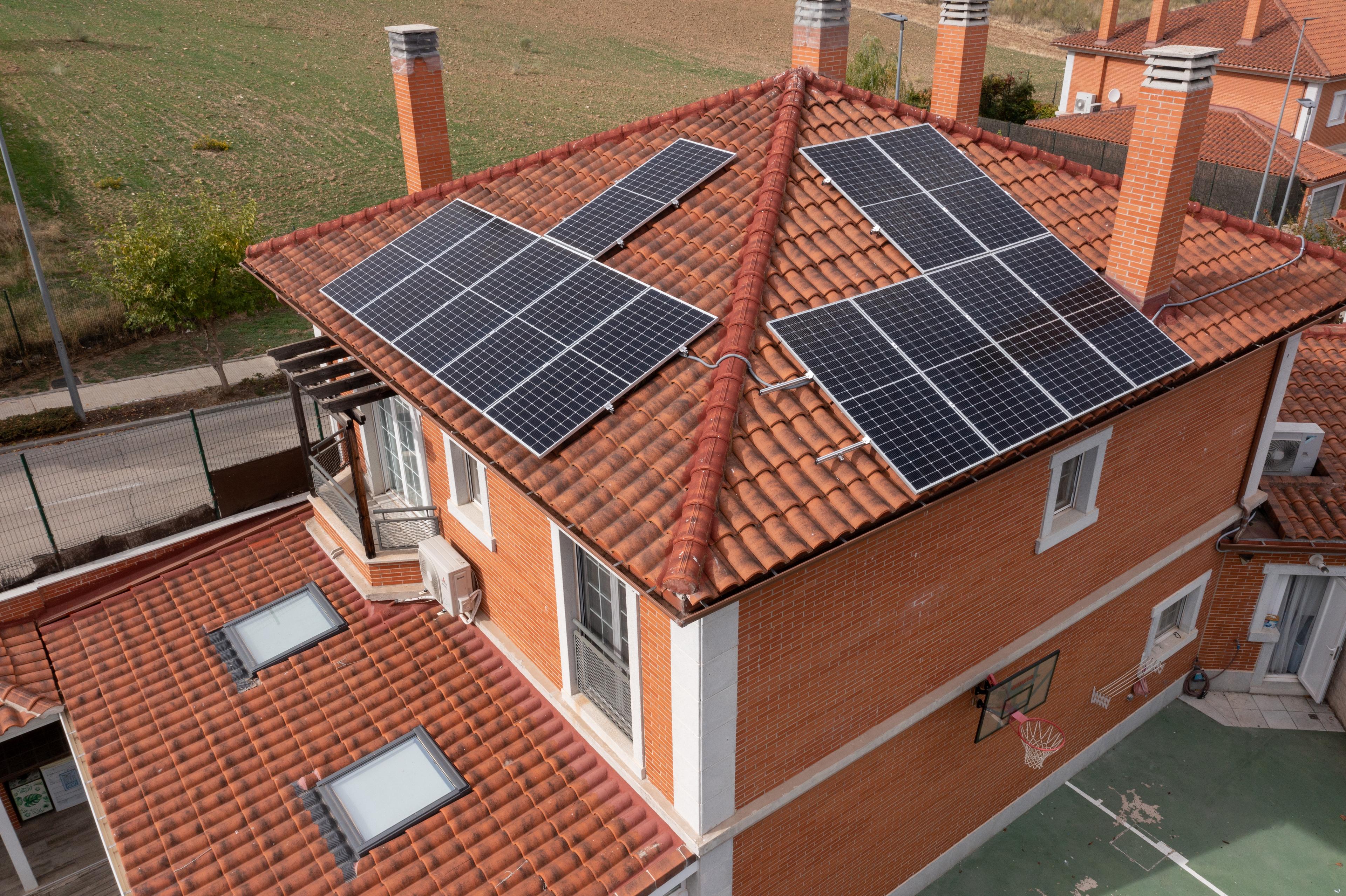 solar panels on roof