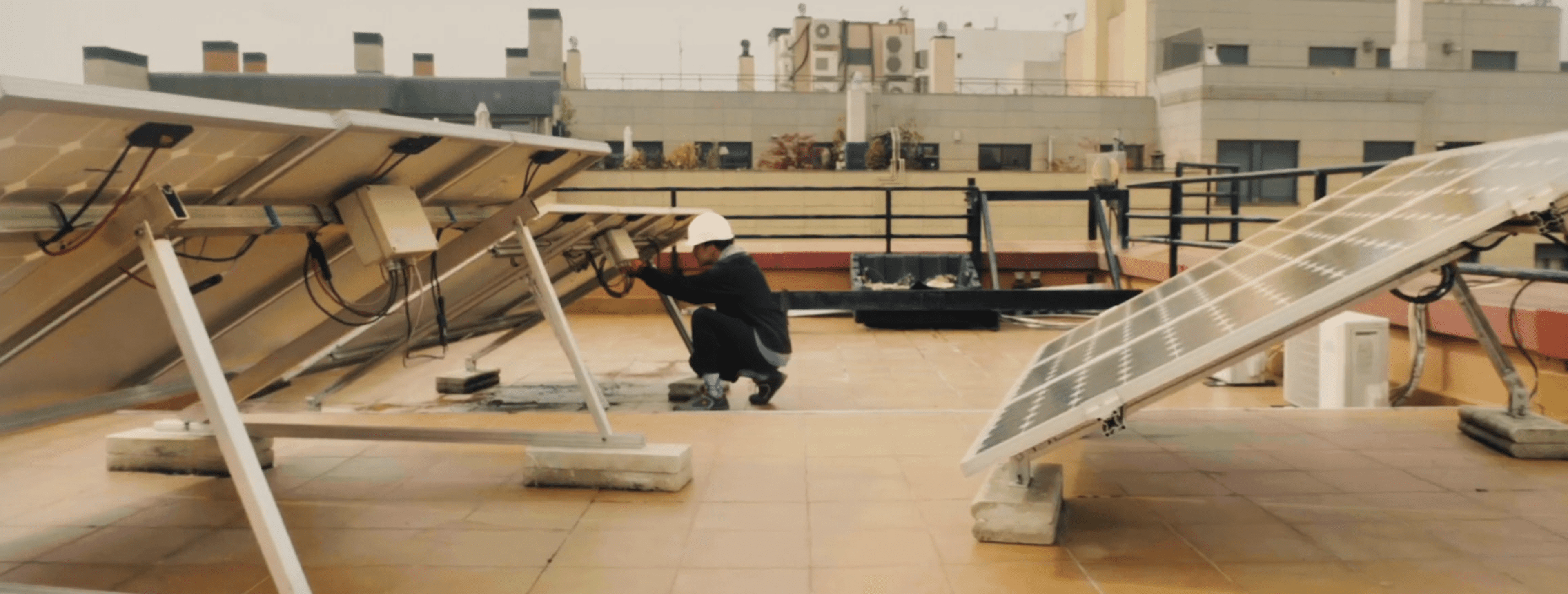 solar panels on roof