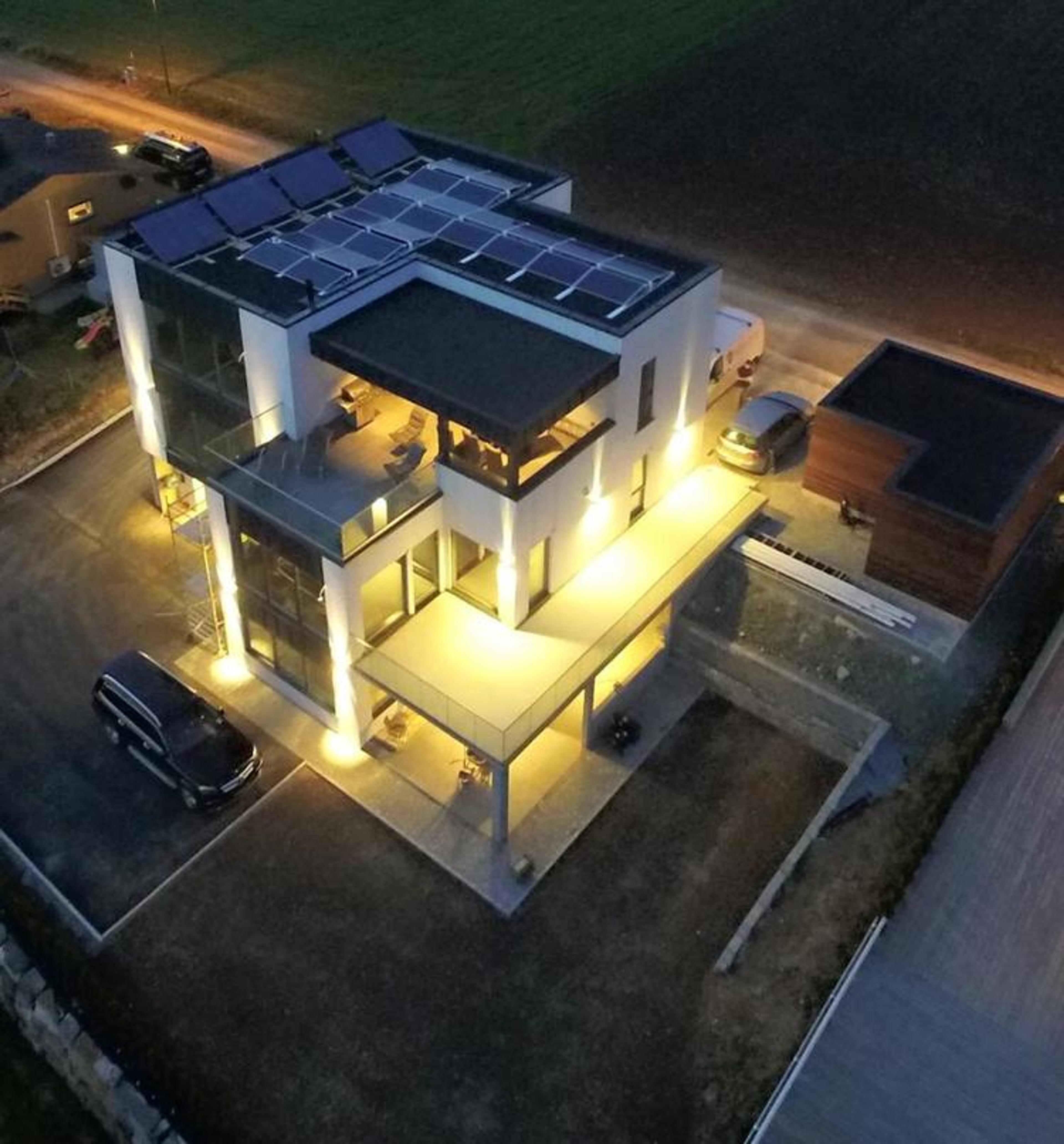 House with solar power. Otovo offers solar panels to private residences