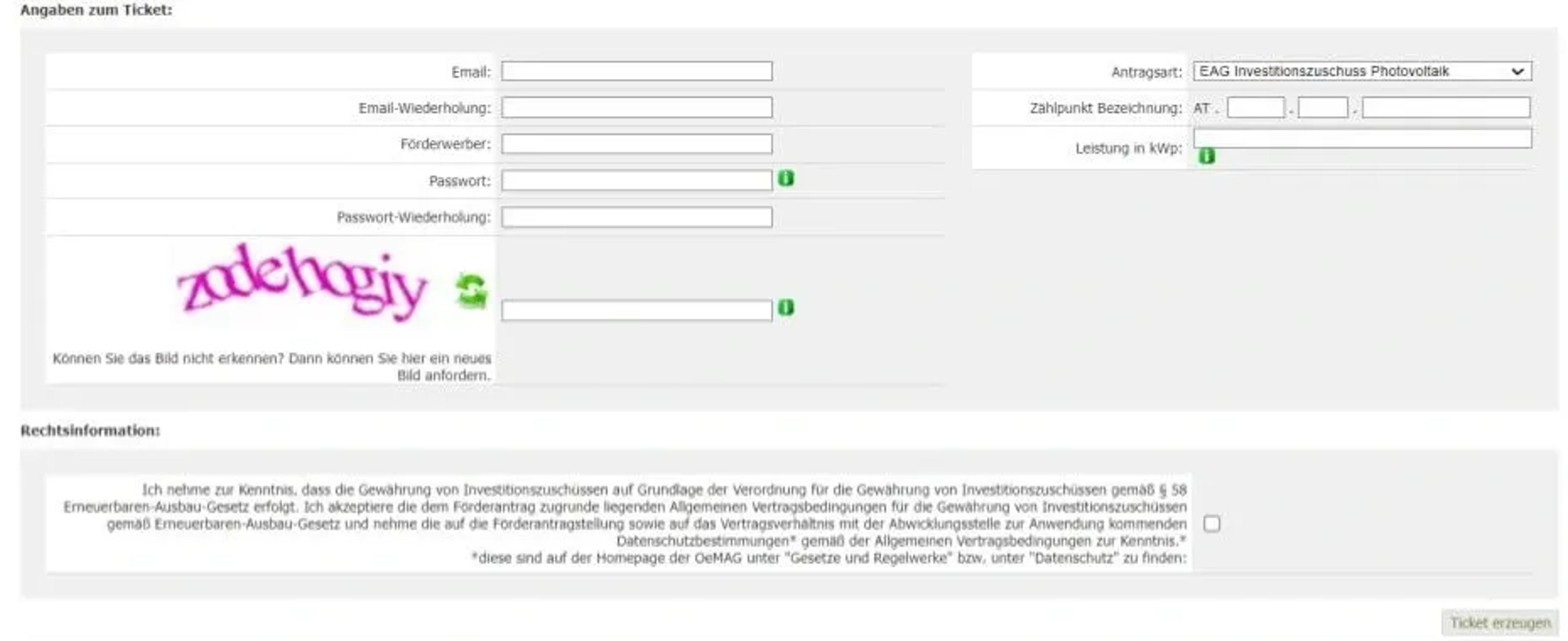 Maske Ticketziehung Förderungen Photovoltaik