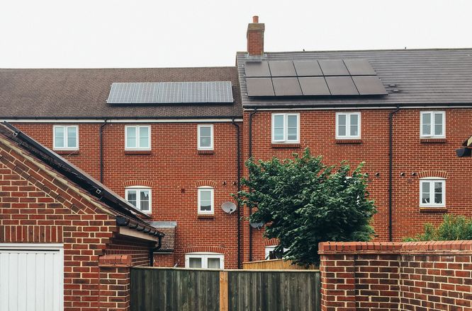 solar panels on roof