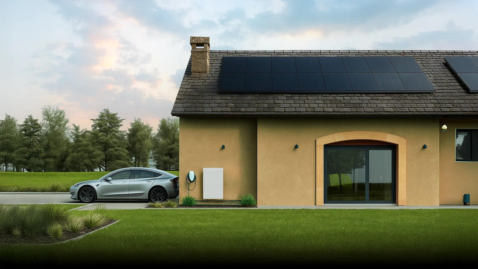 Installation avec une borne de recharge pour voiture électrique