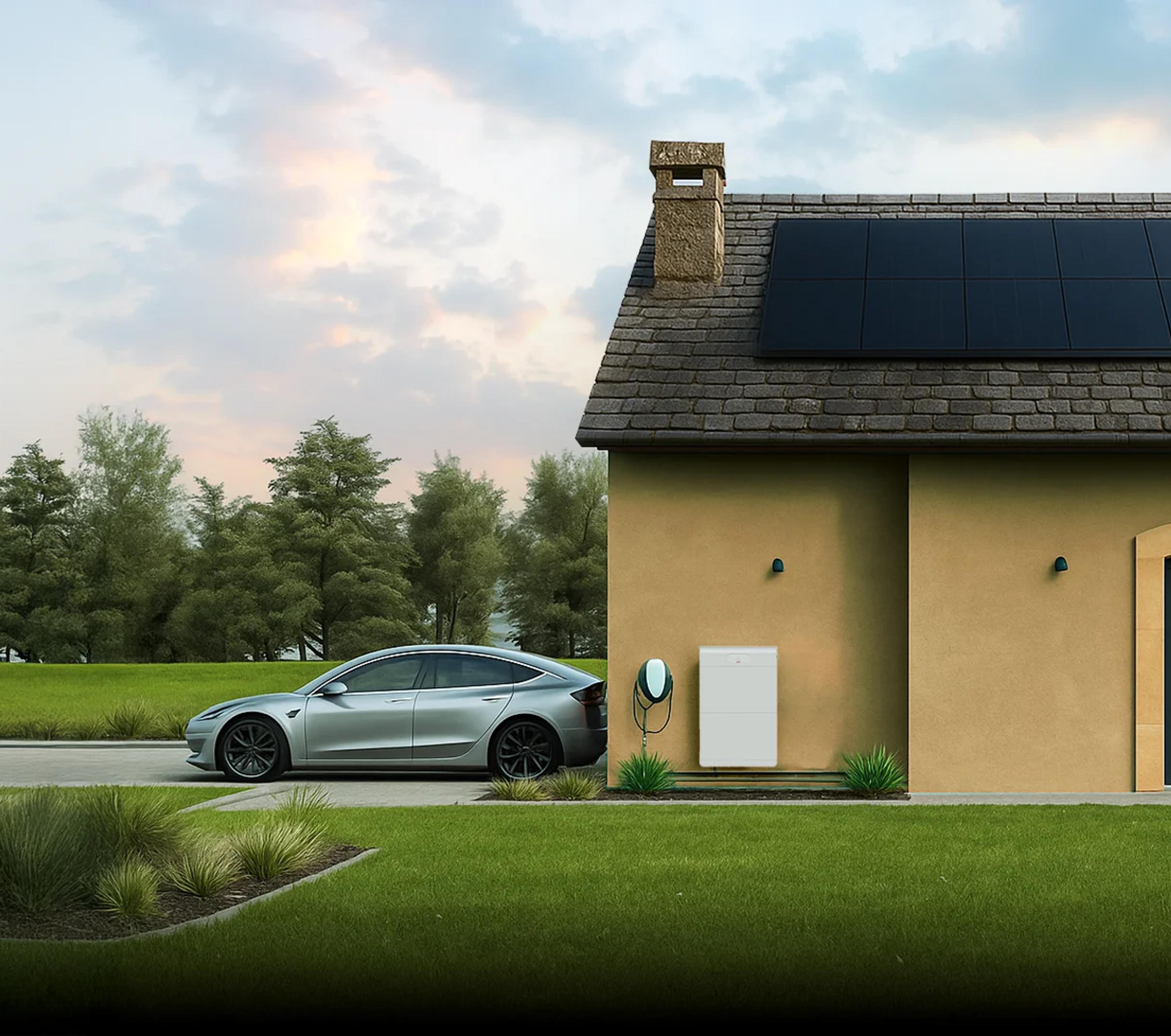 Installation avec une borne de recharge pour voiture électrique