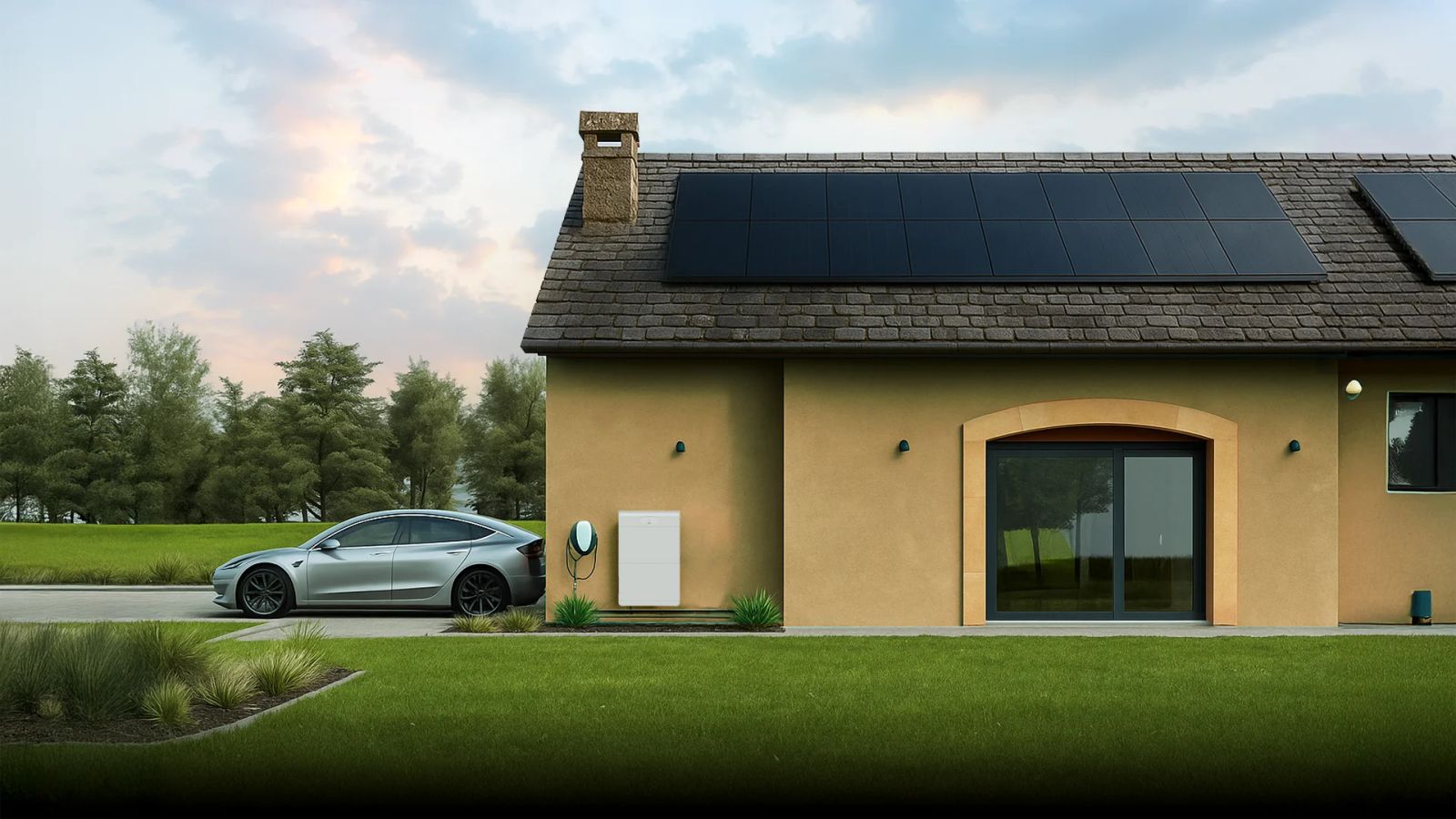 Installation avec une borne de recharge pour voiture électrique