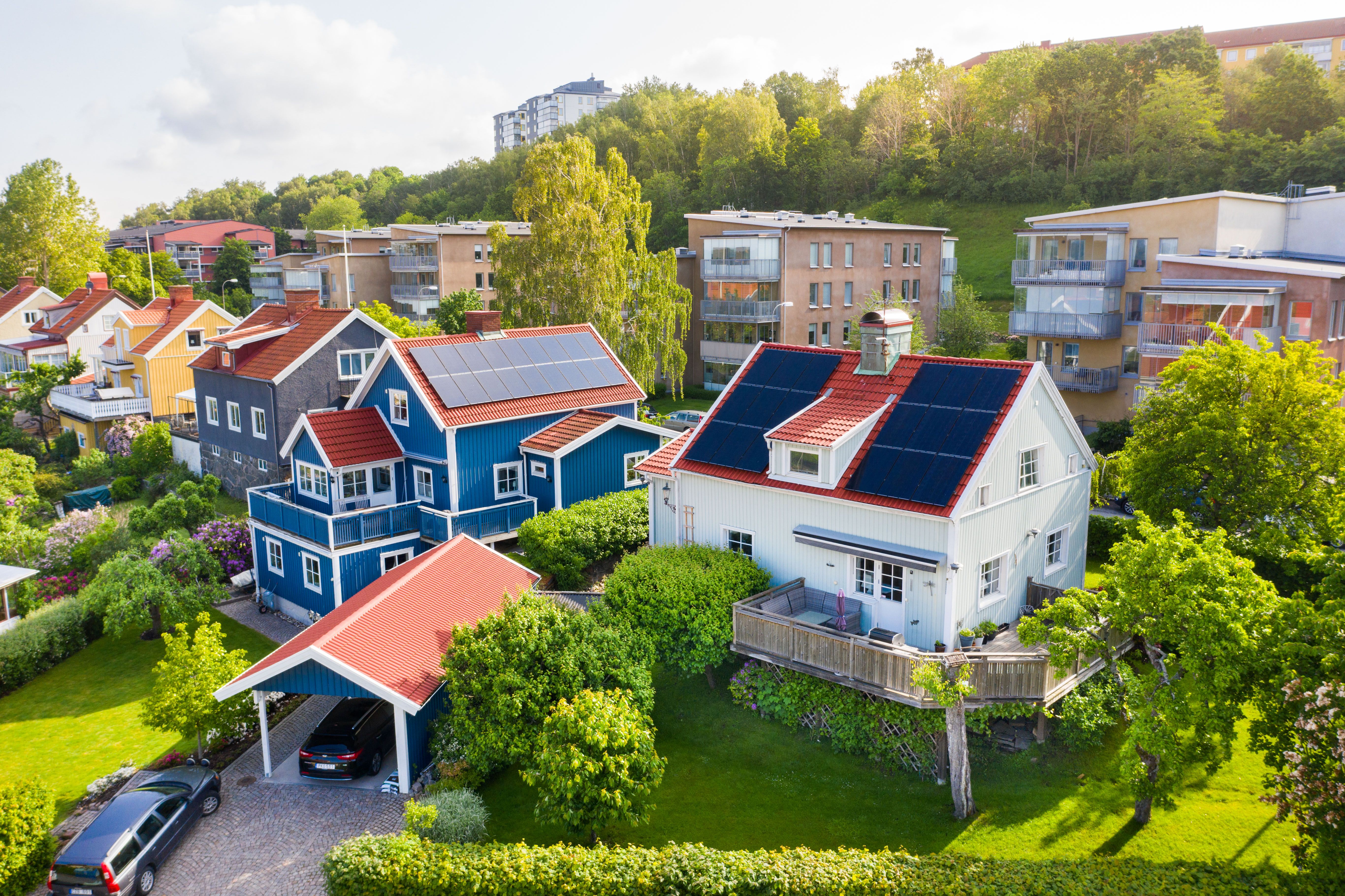 solar panels on roof