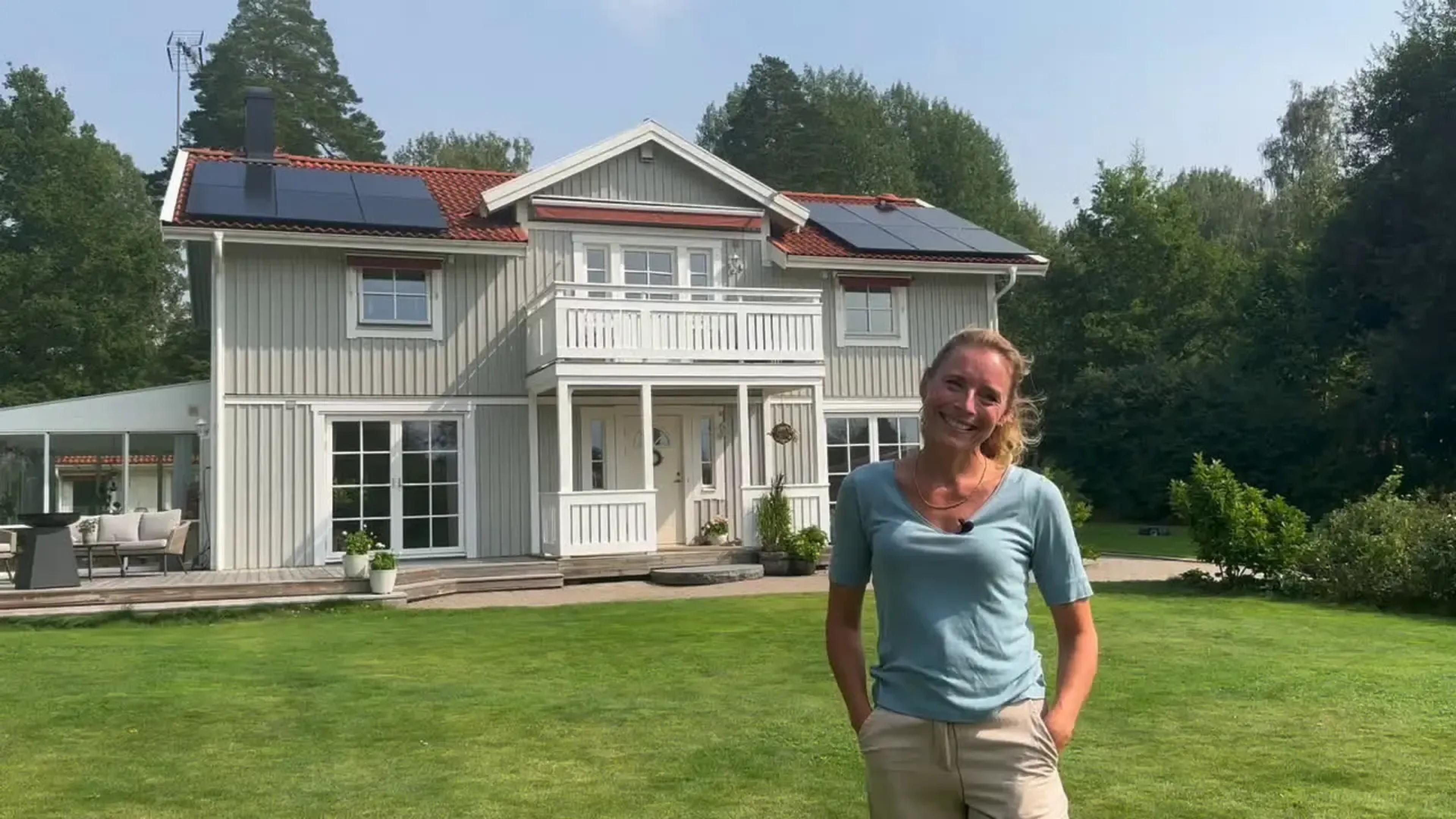 Patricia i Knivsta säger "Trots att jag skaffat elbil ser jag att förbrukningen gått ned avsevärt."