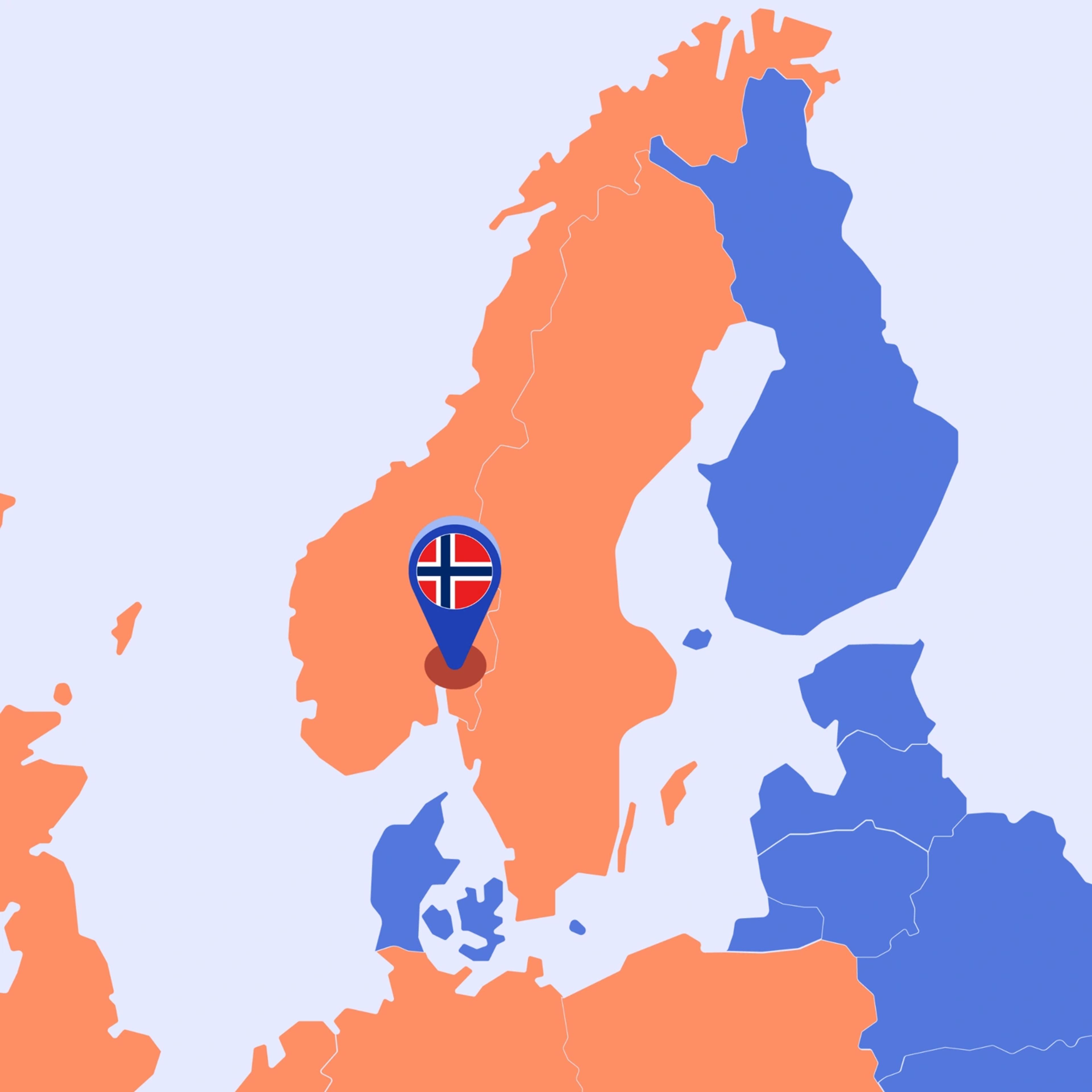 norgeskart med plassnål på nordre follo