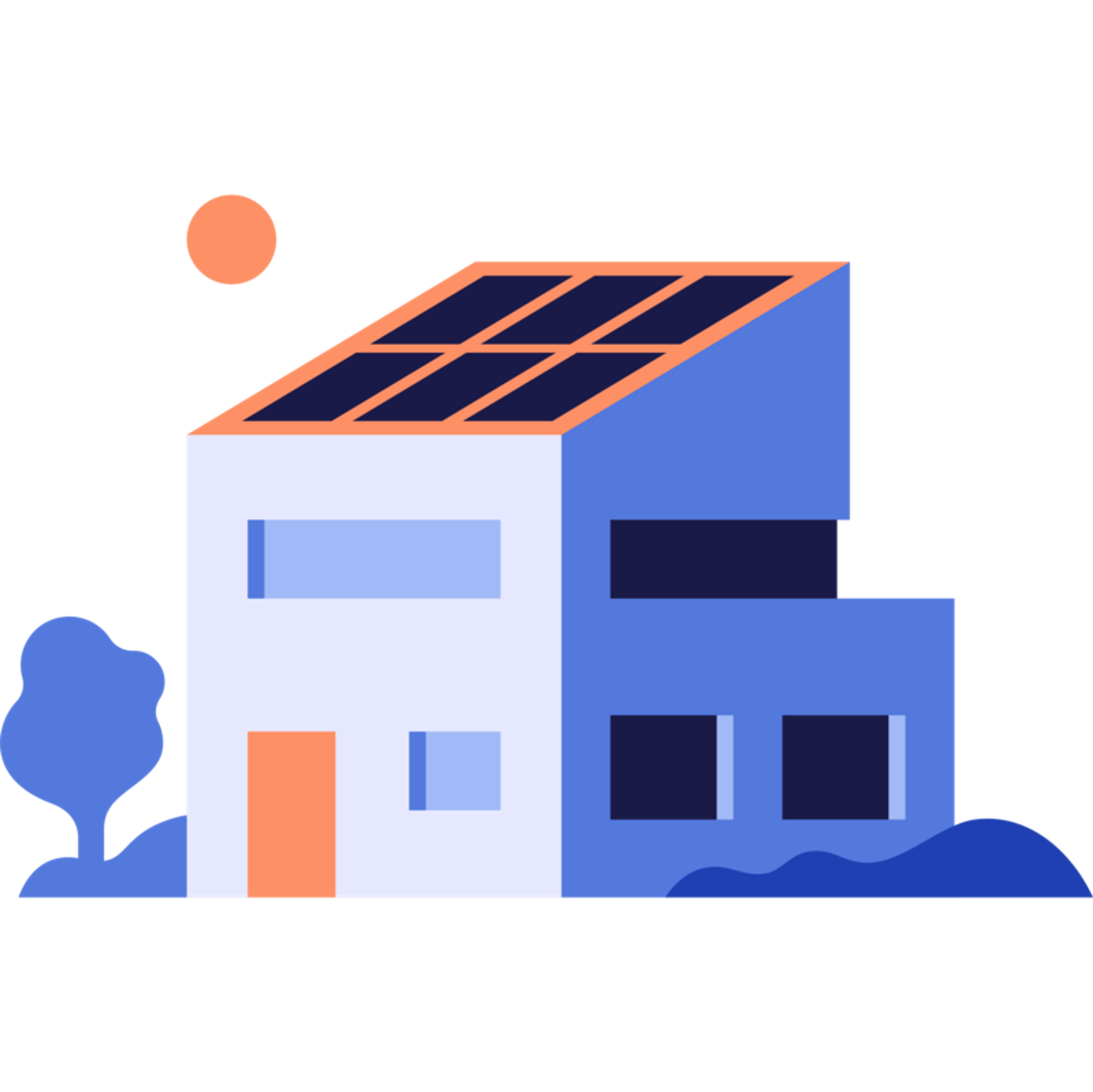  ilustração de casa com painéis solares