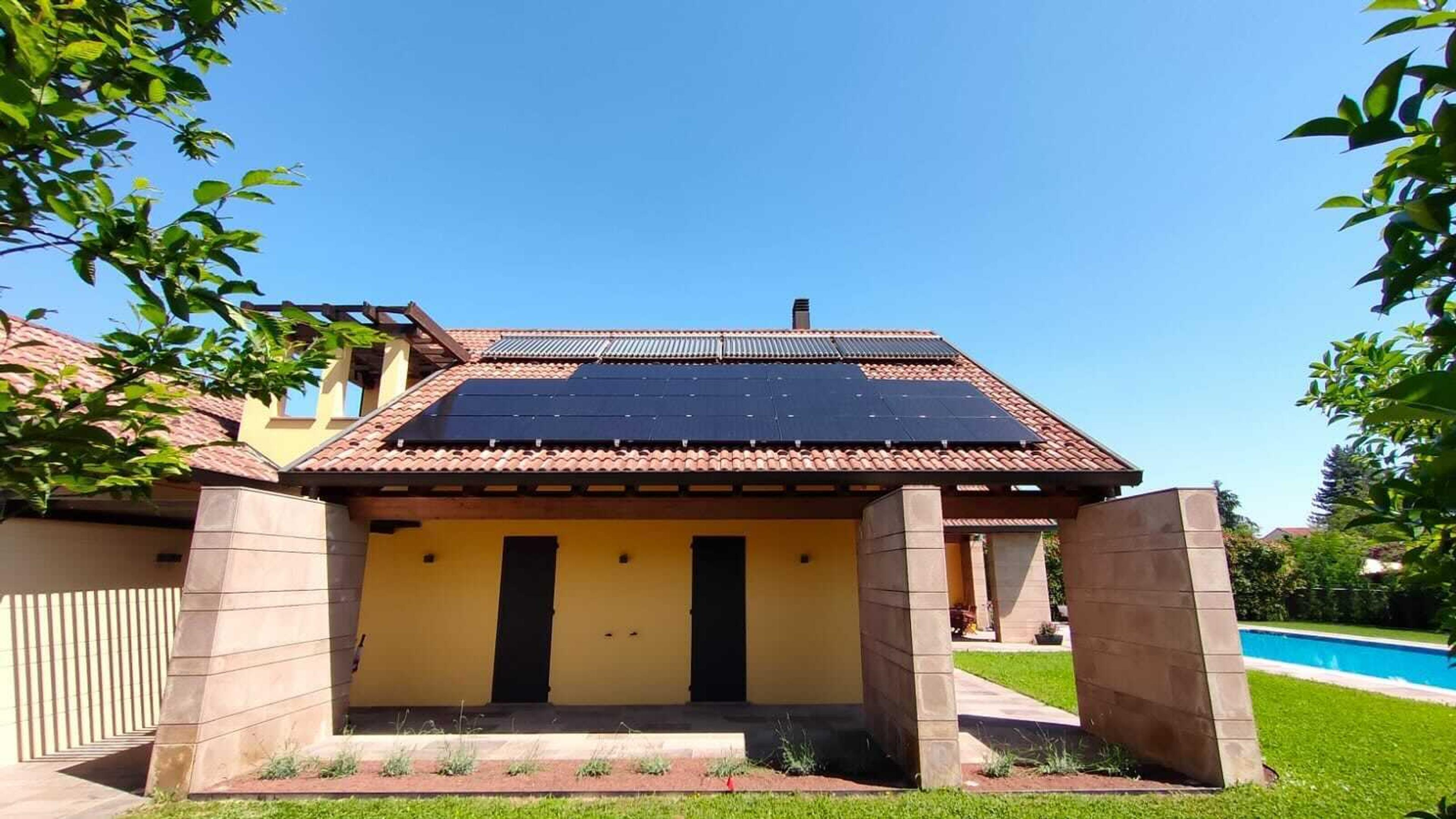 solar panels on roof