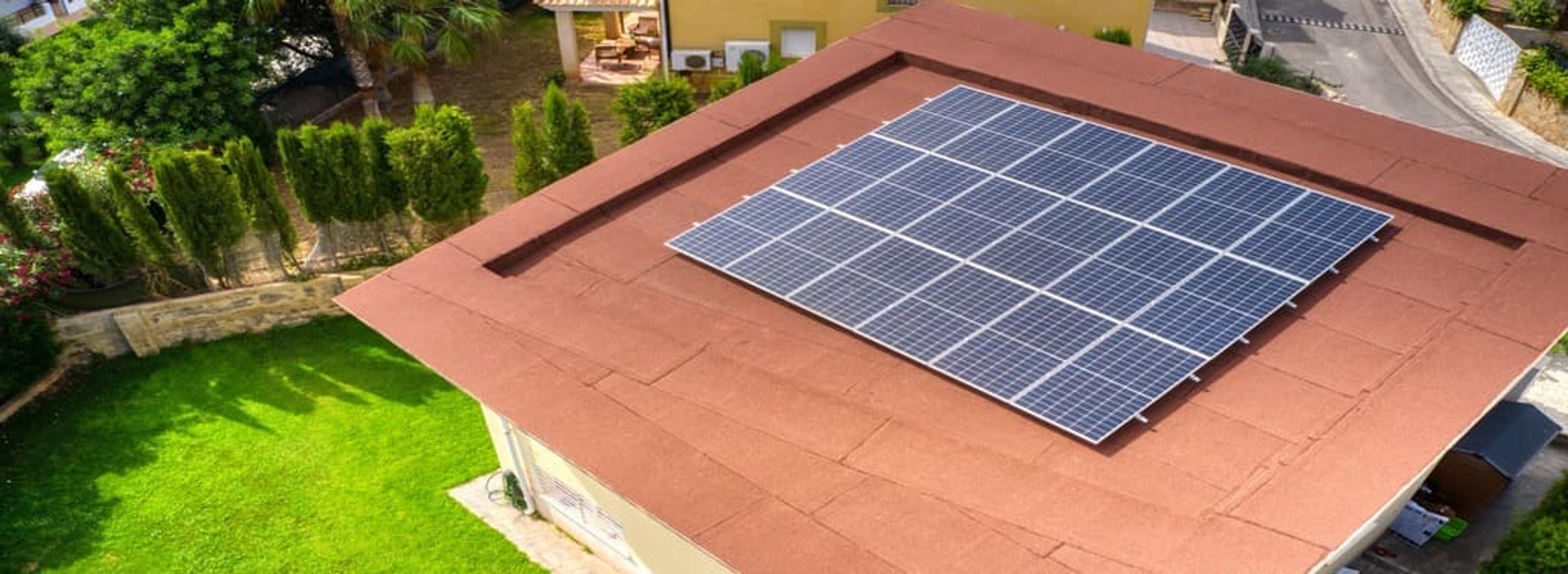 solar panels on roof