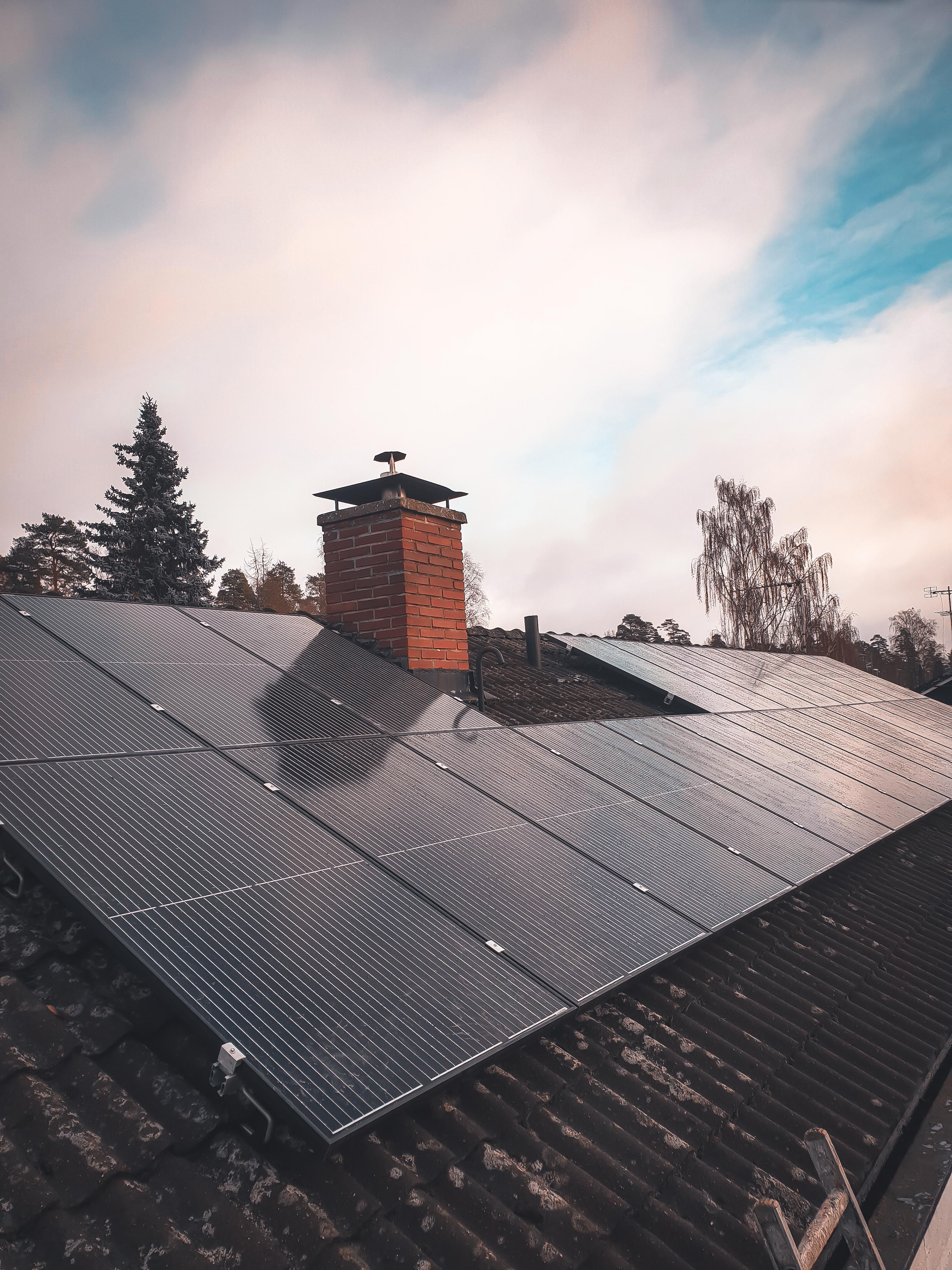 solar panels on roof