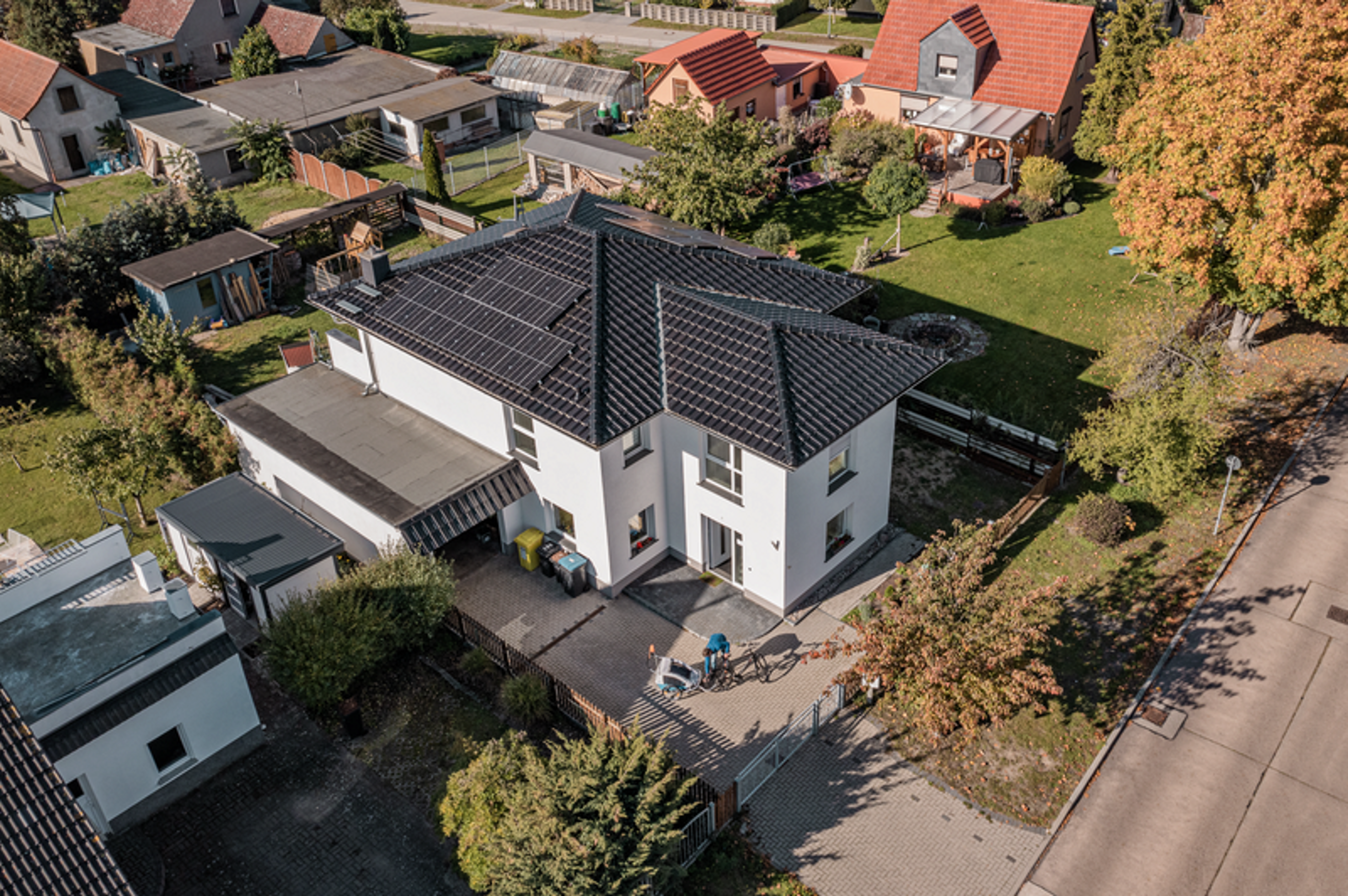 solar panels on roof