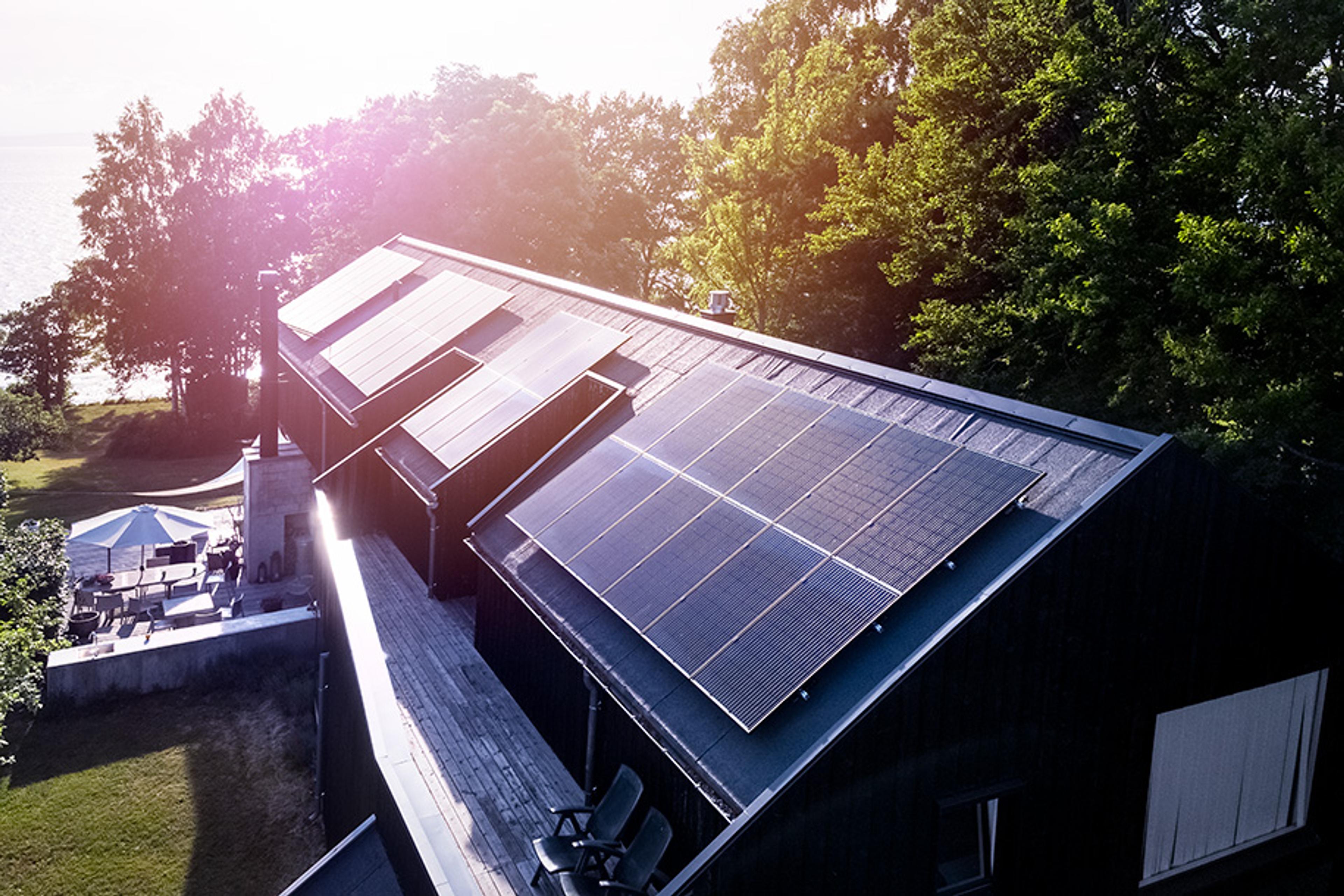 solcellepaneler på tak