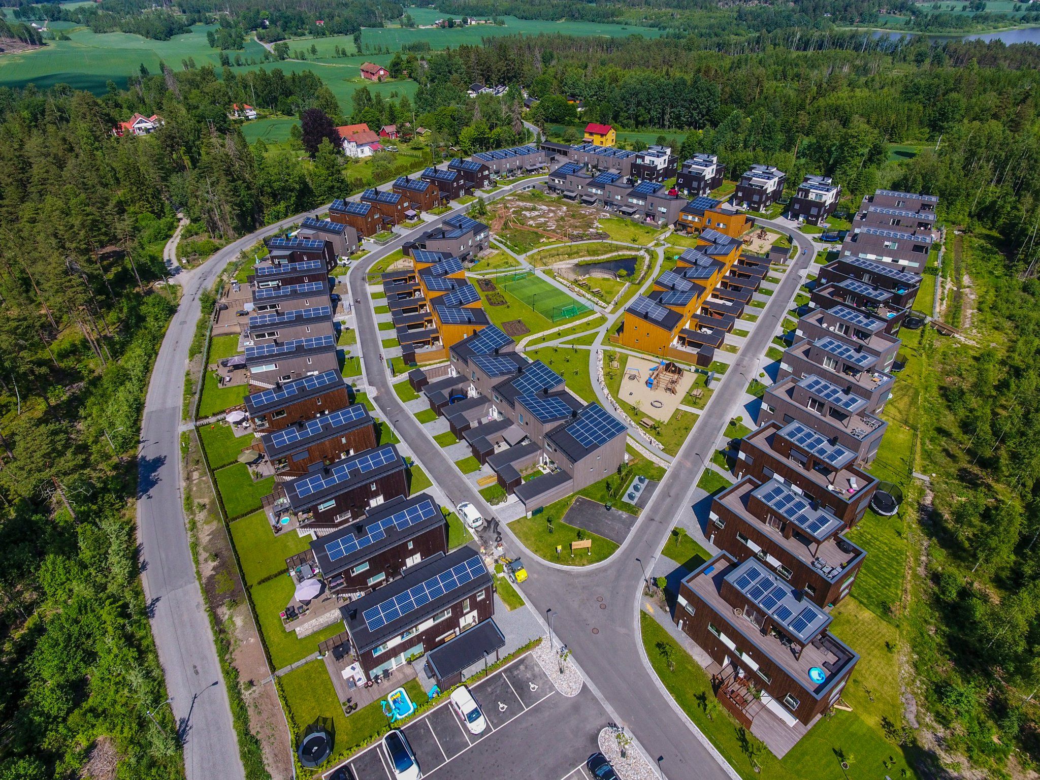 solar panels on roof