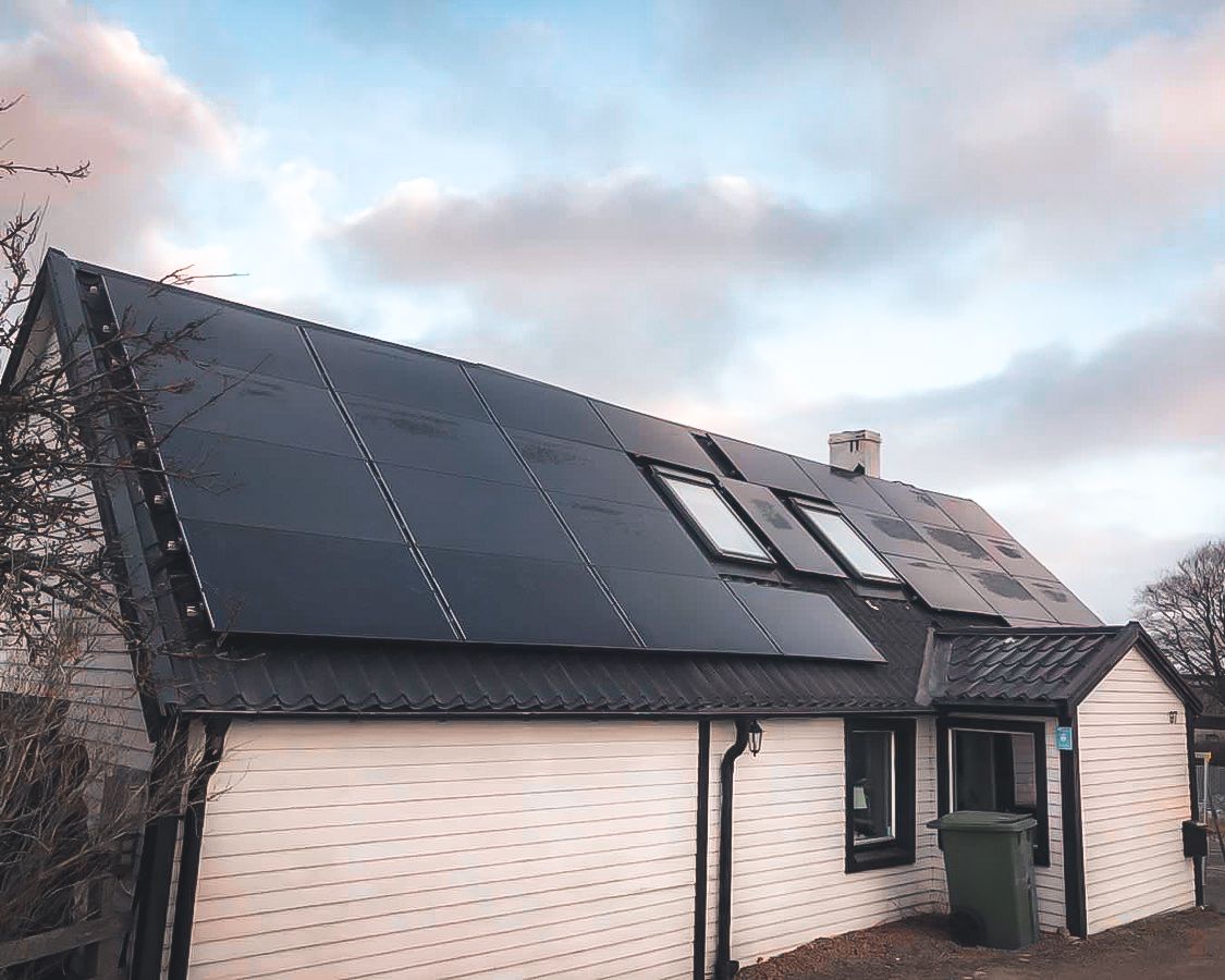 solar panels on roof