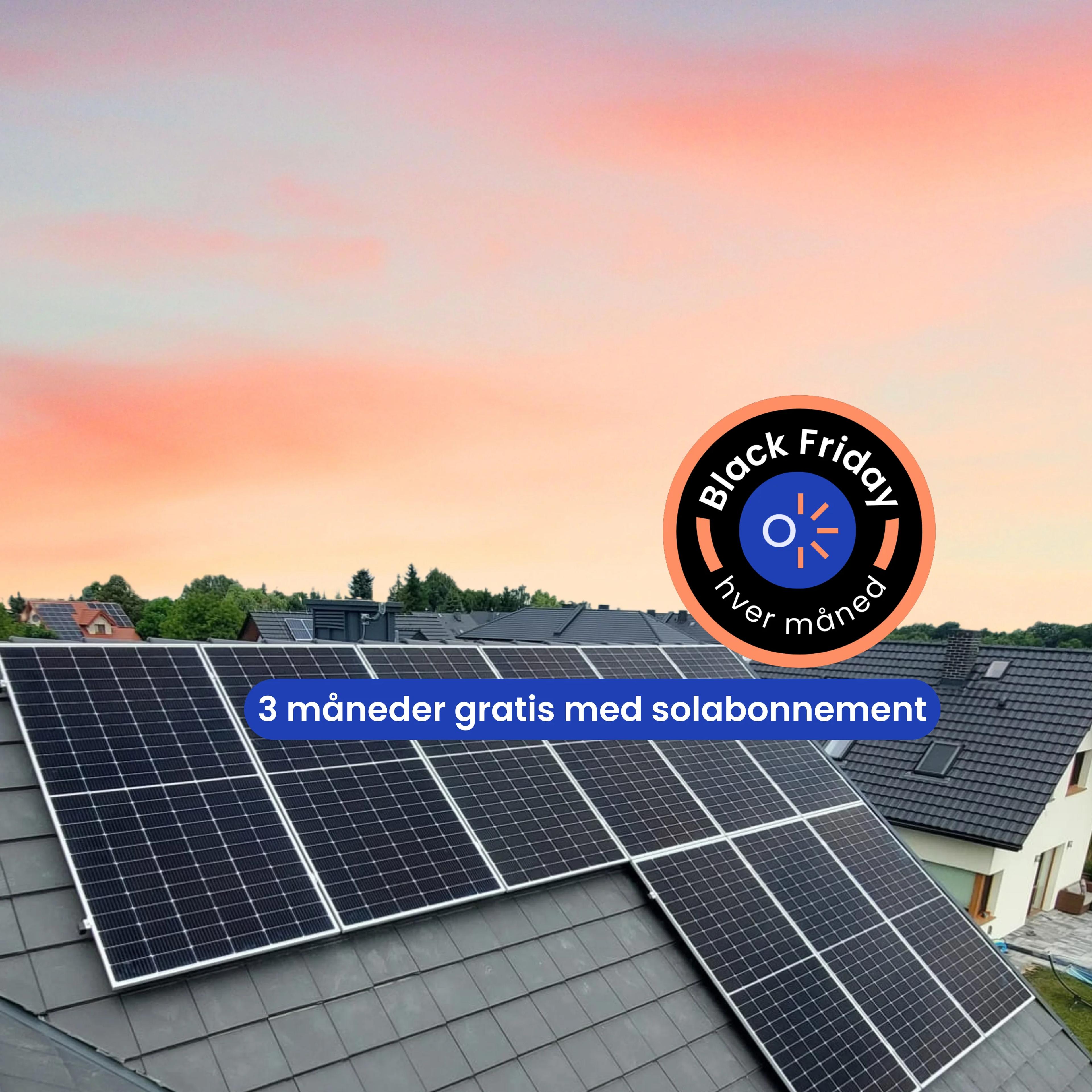 Hus med solceller på taket 