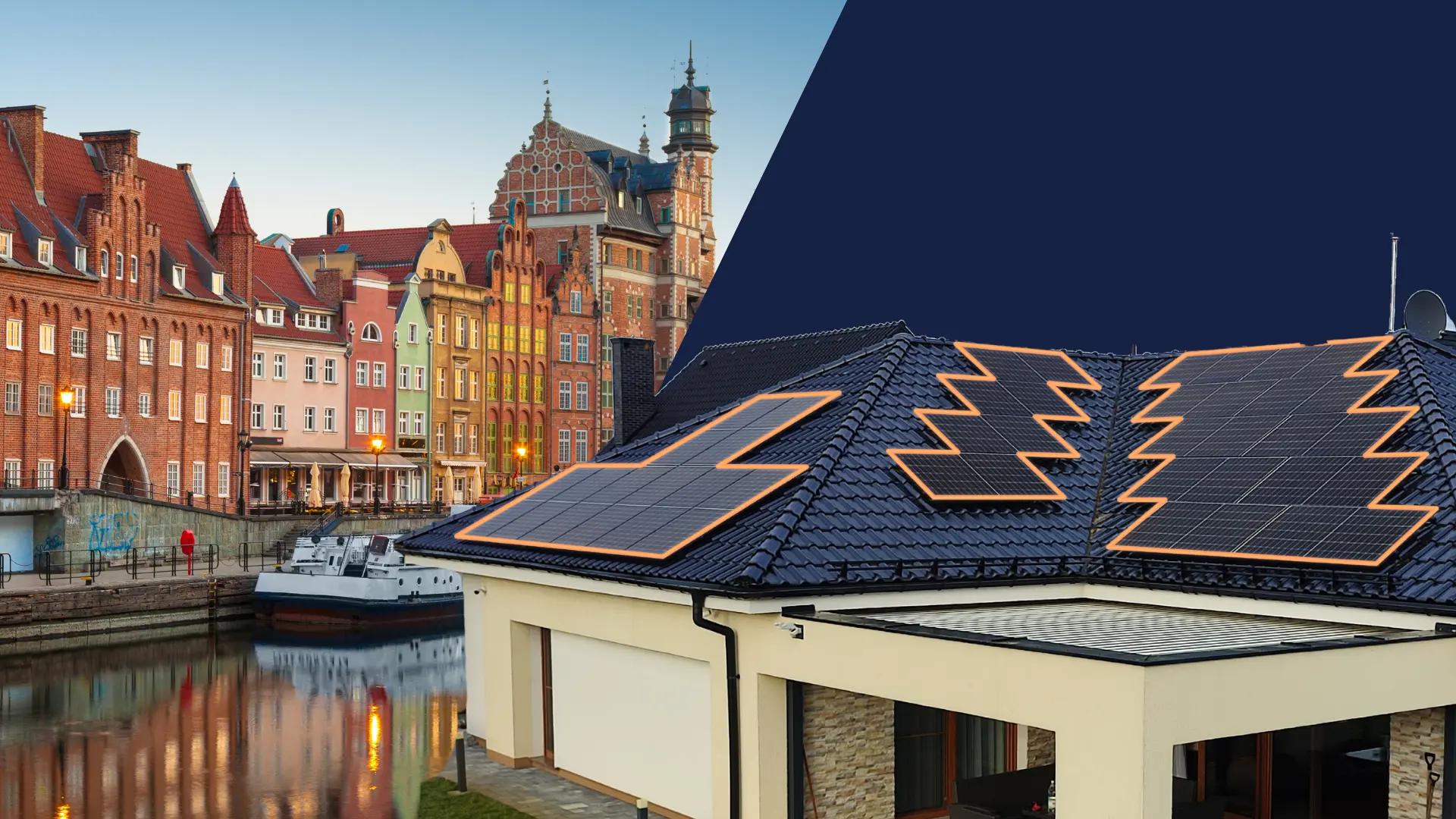 Instalacja fotwoltaiczna z Gdańskiem w tle