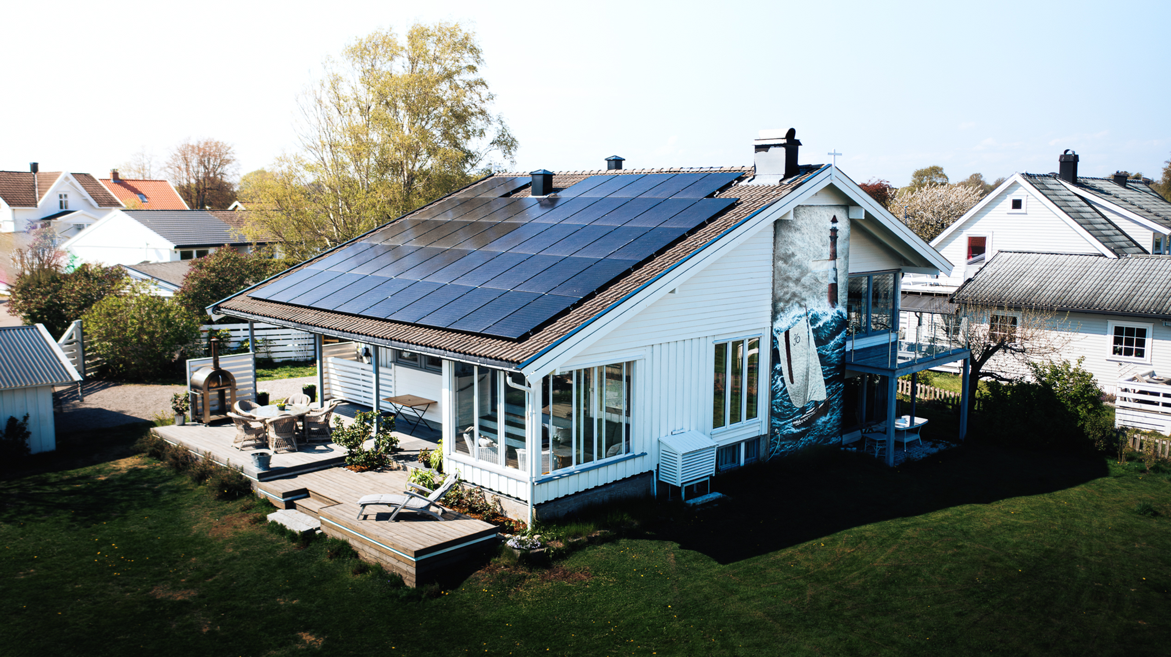 Hus med solceller