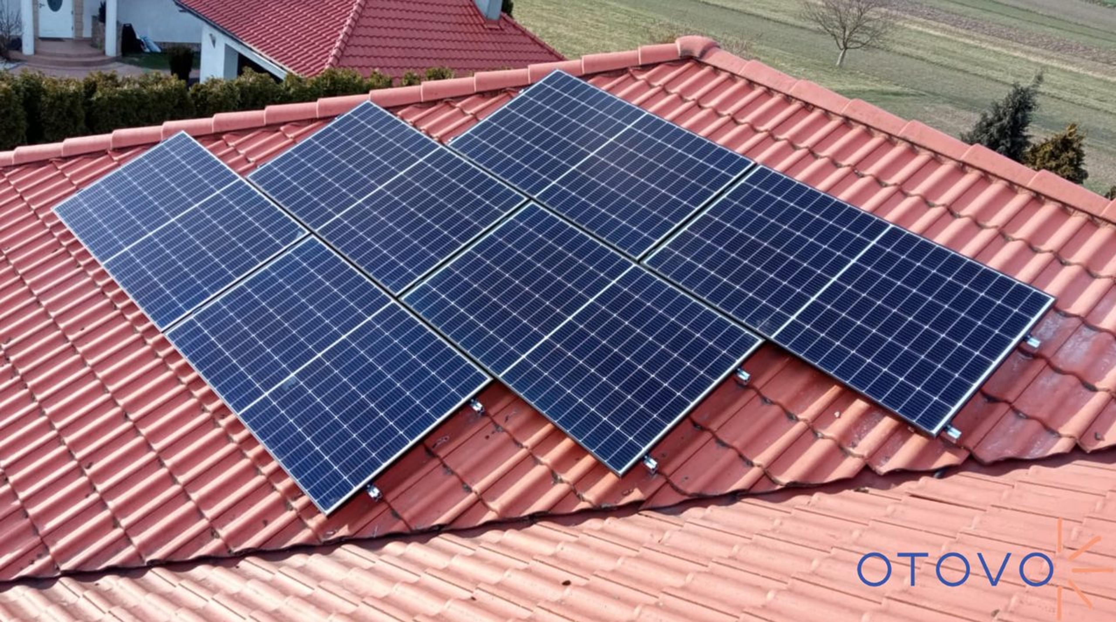 solar panels on roof