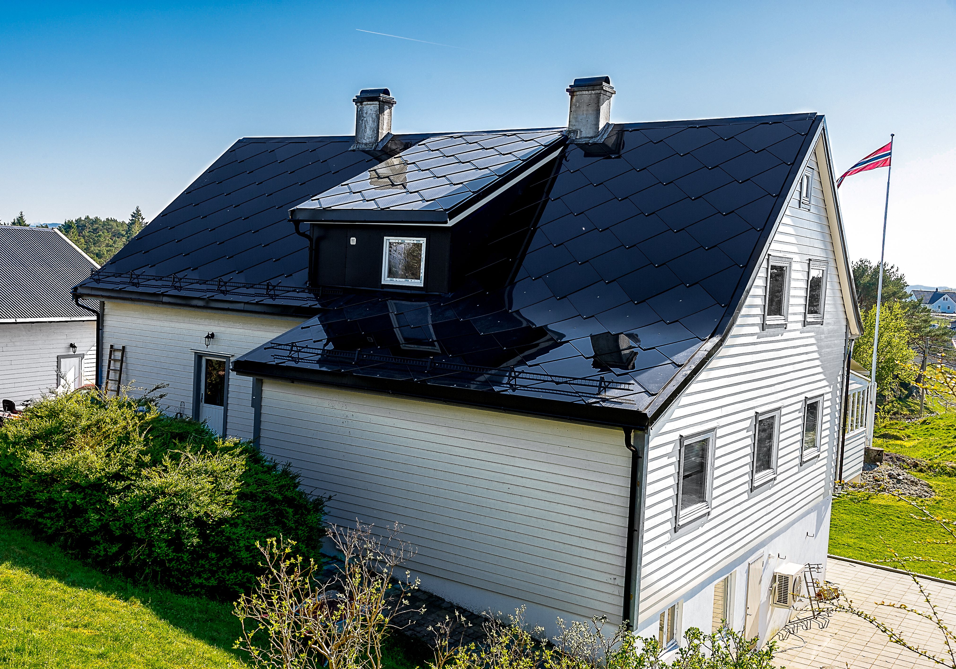 solar panels on roof