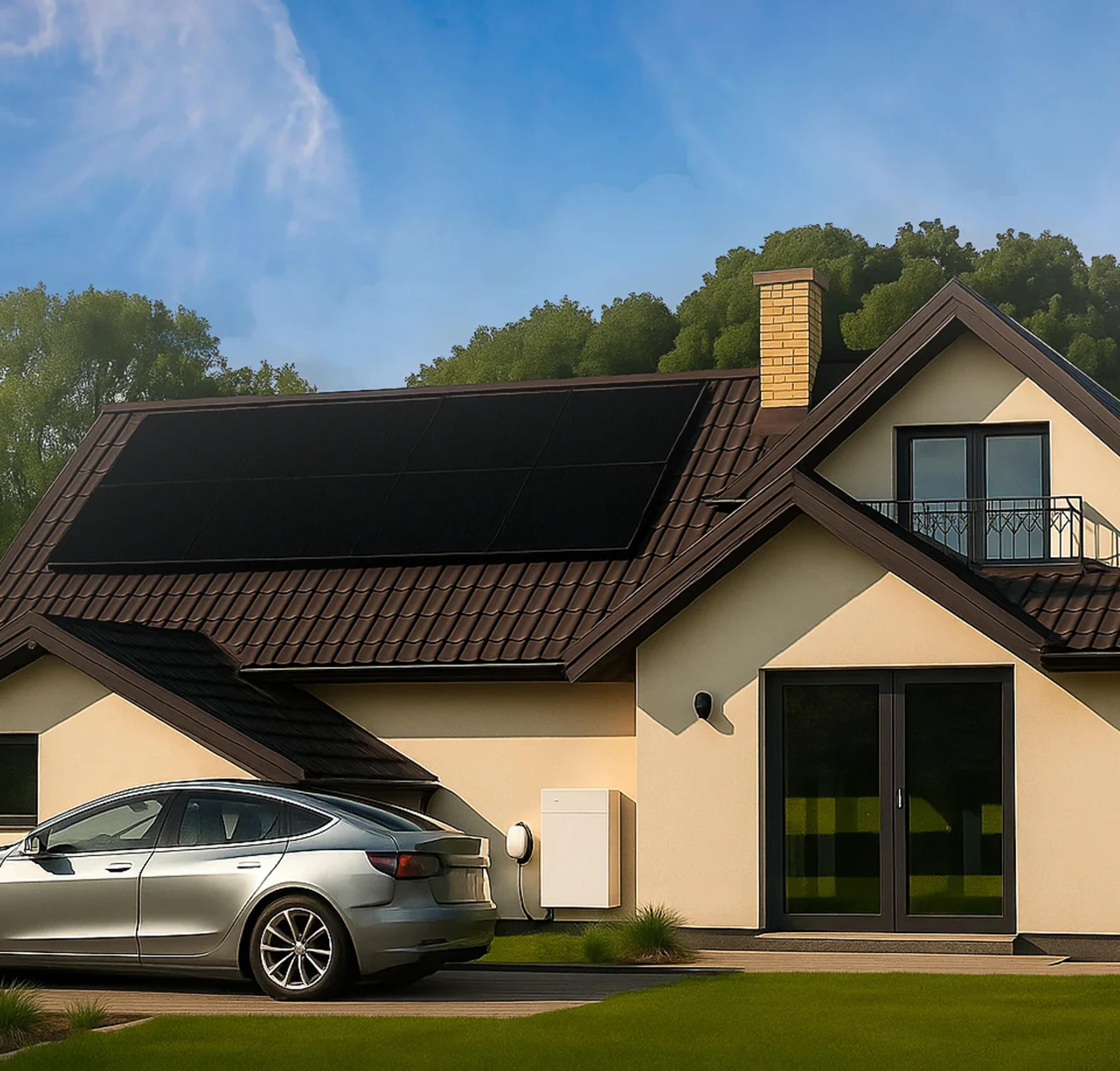 Fotowoltaika z domową ładowarką samochodową