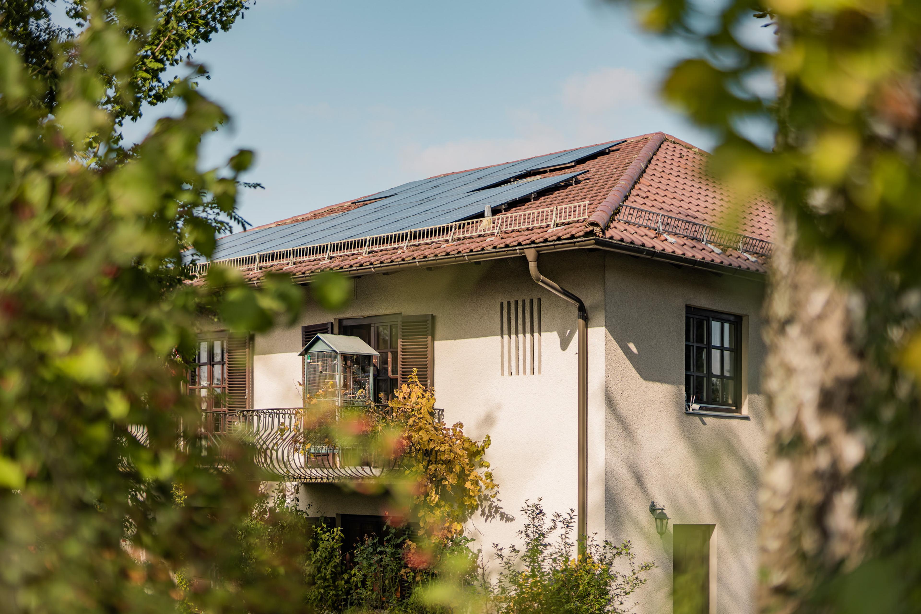 solar panels on roof