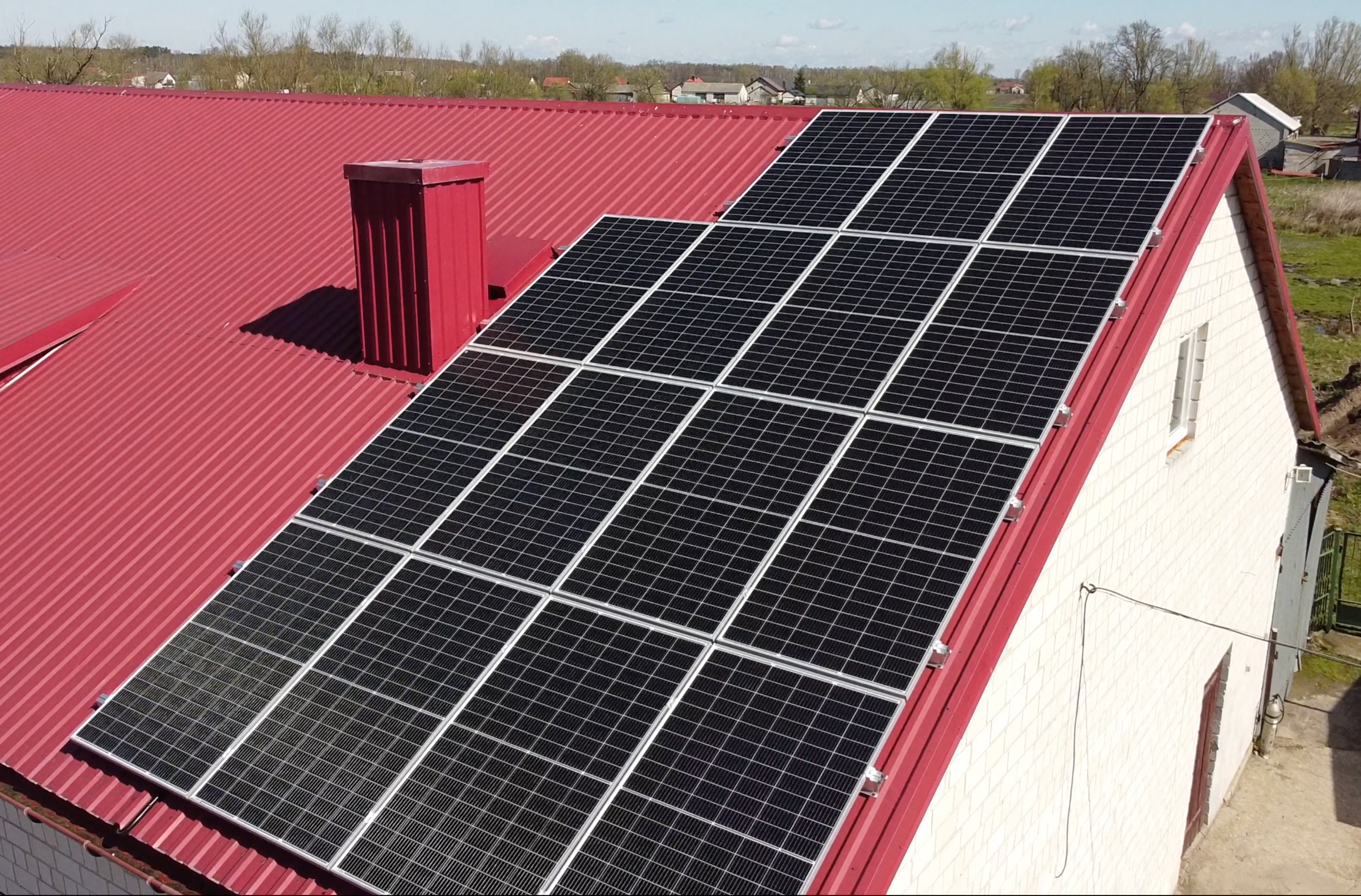 solar panels on roof