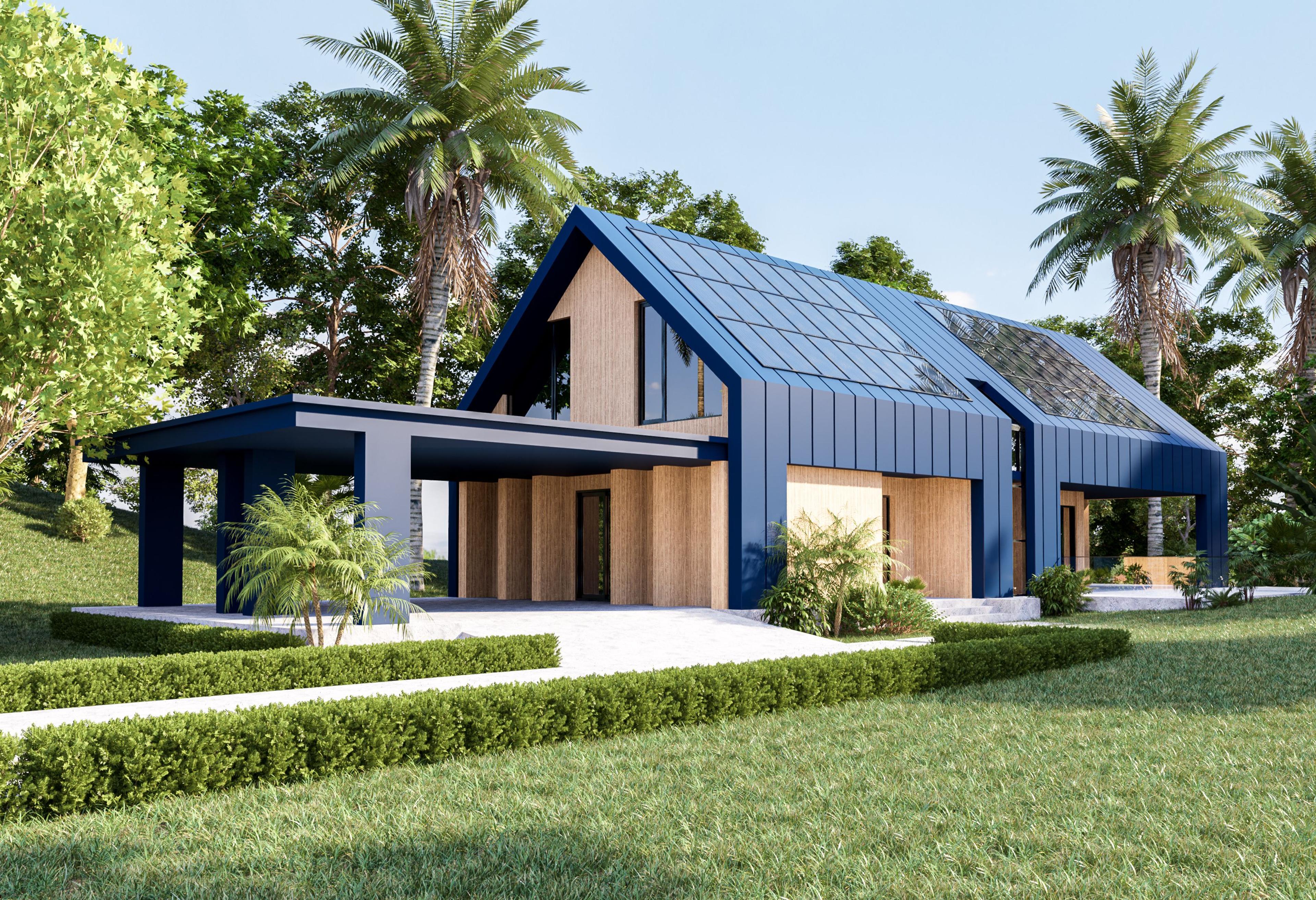 maison équipée de panneaux solaires