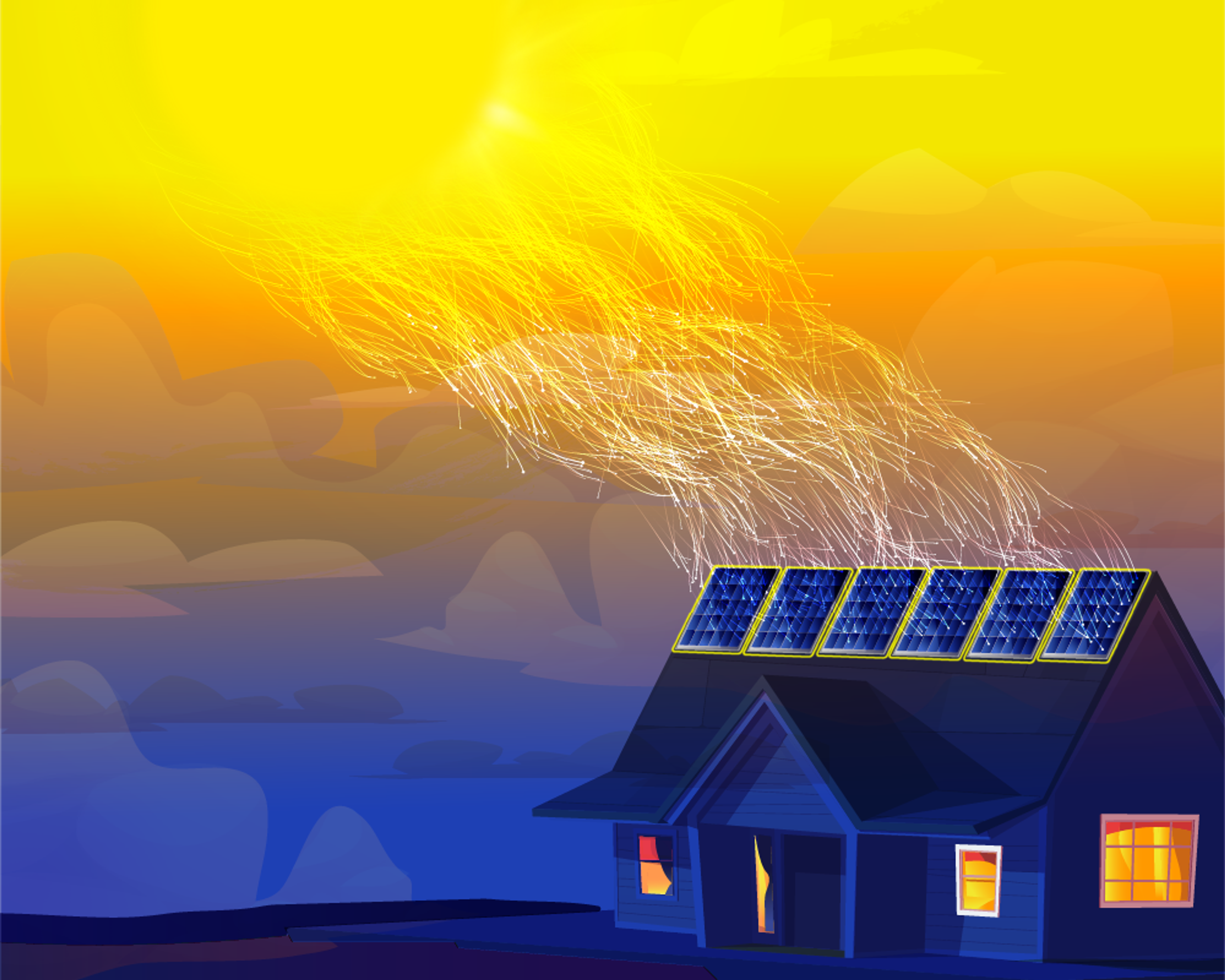 solar panels on roof