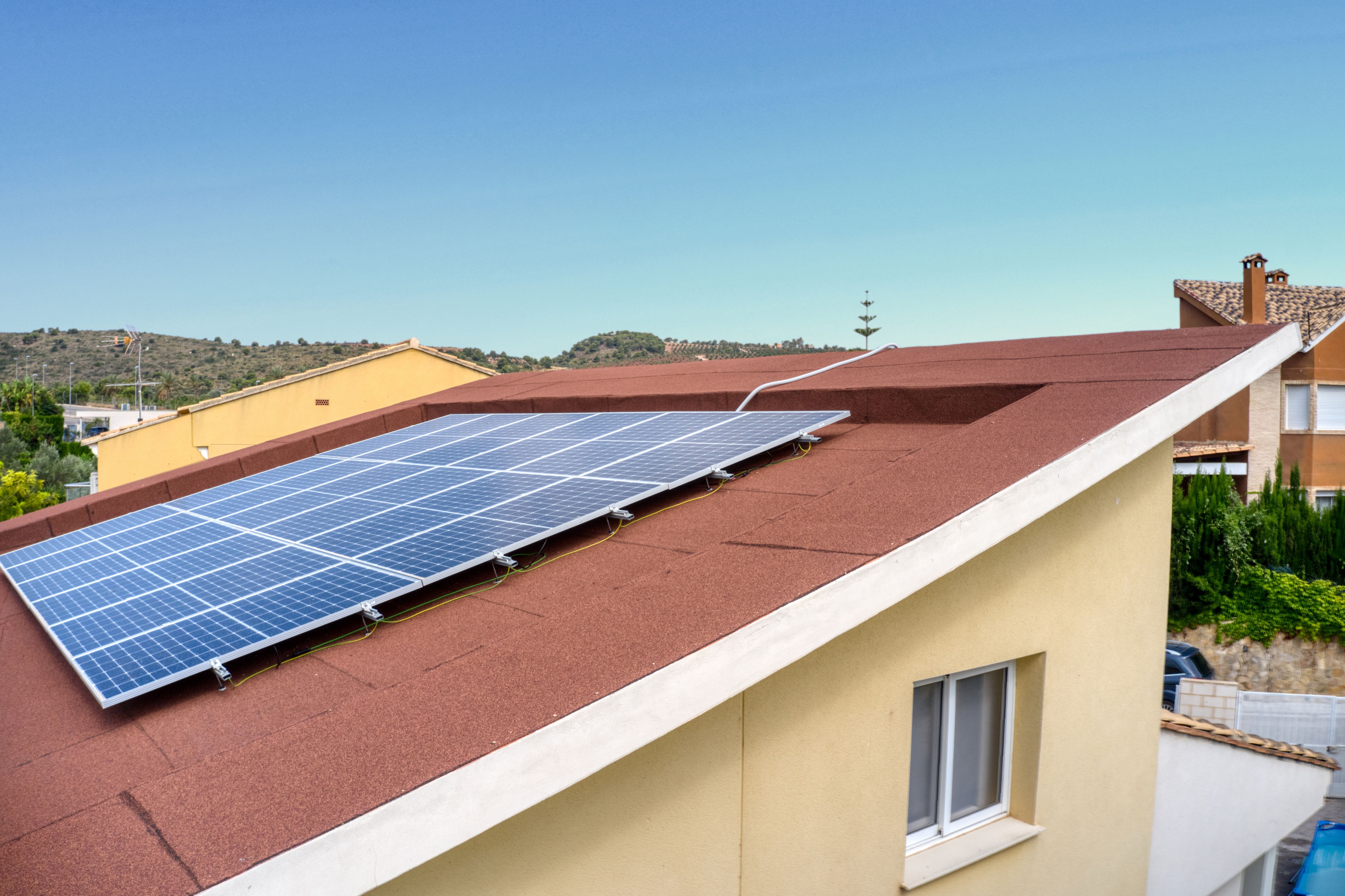 solar panels on roof