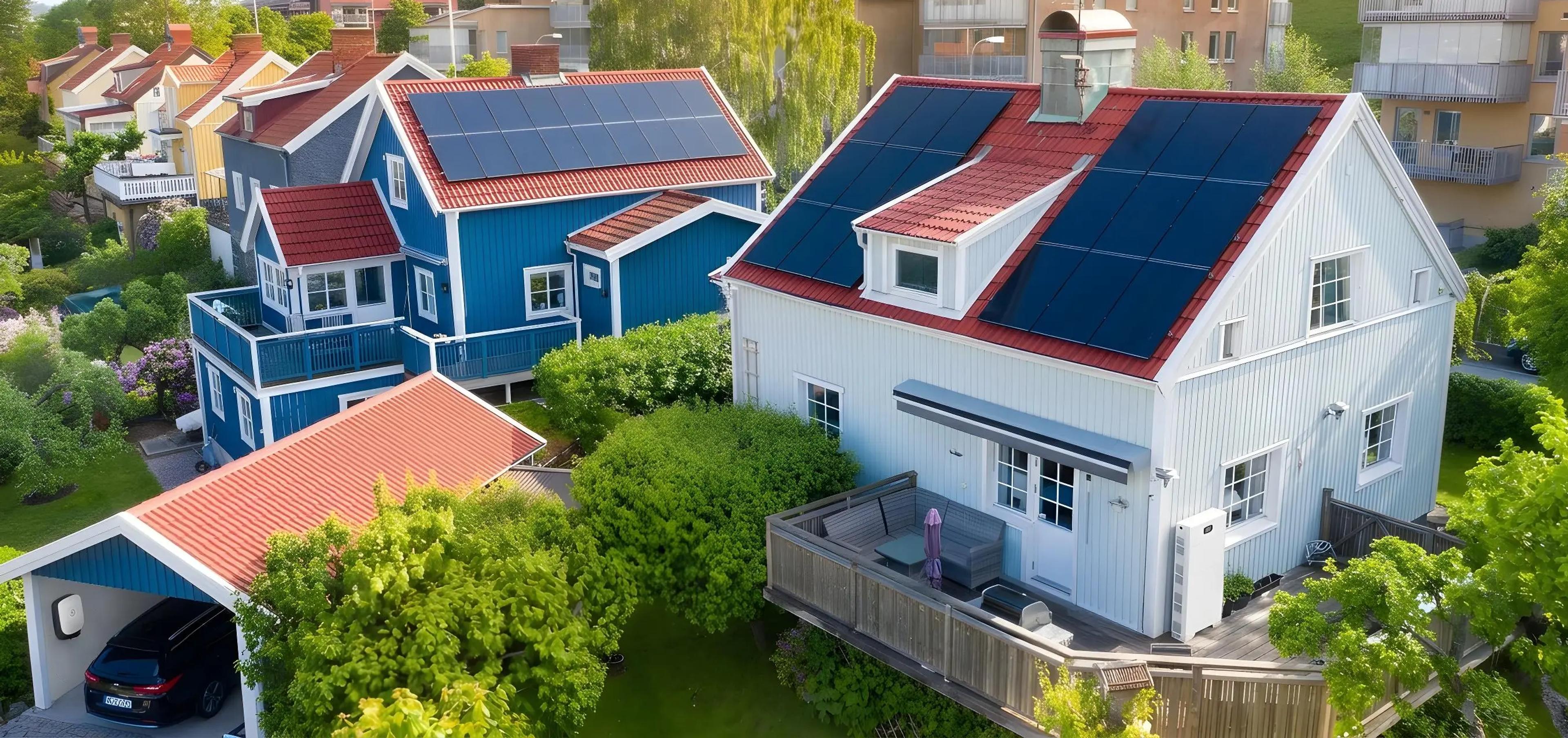 Svenskt hus med solceller