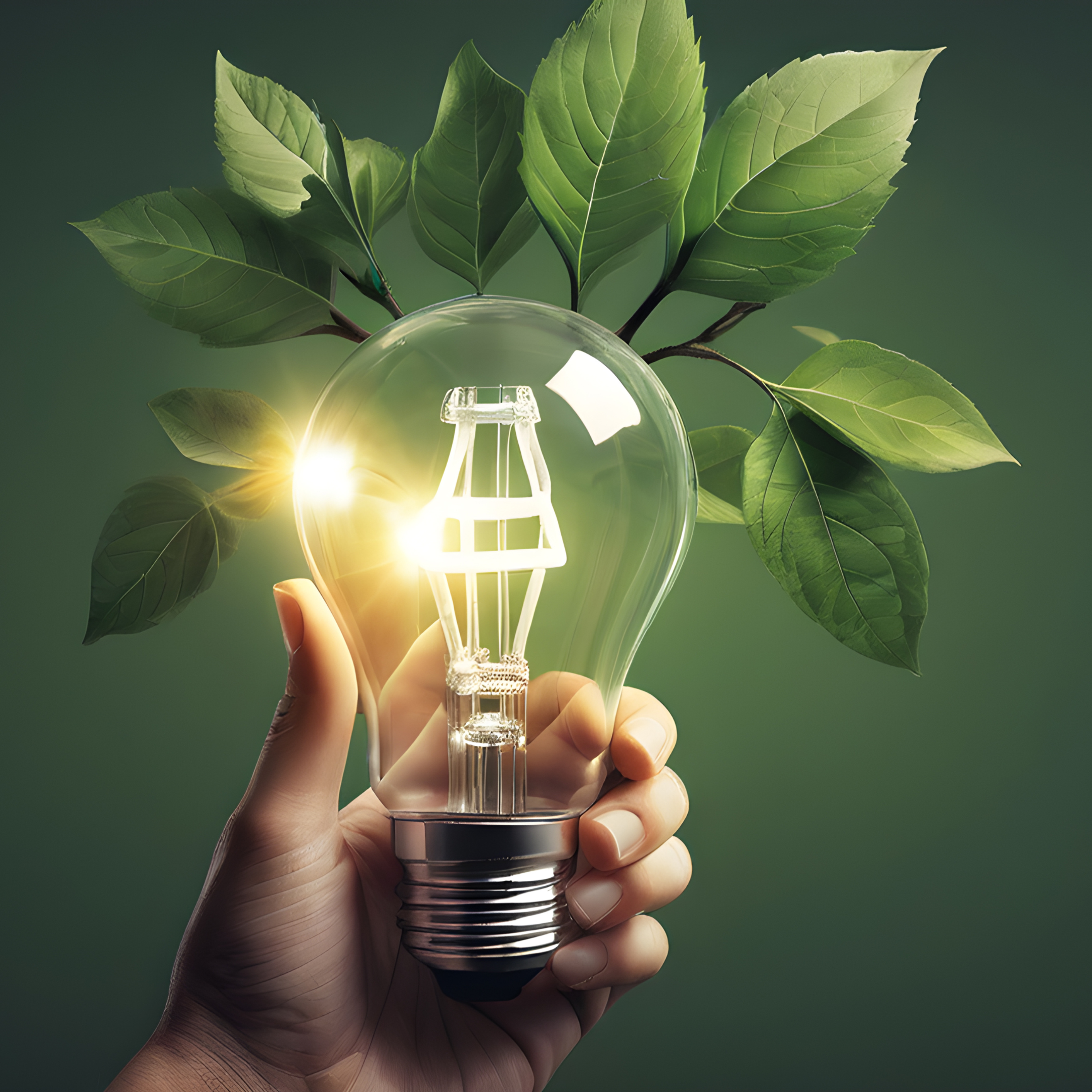 Lampadina con foglie