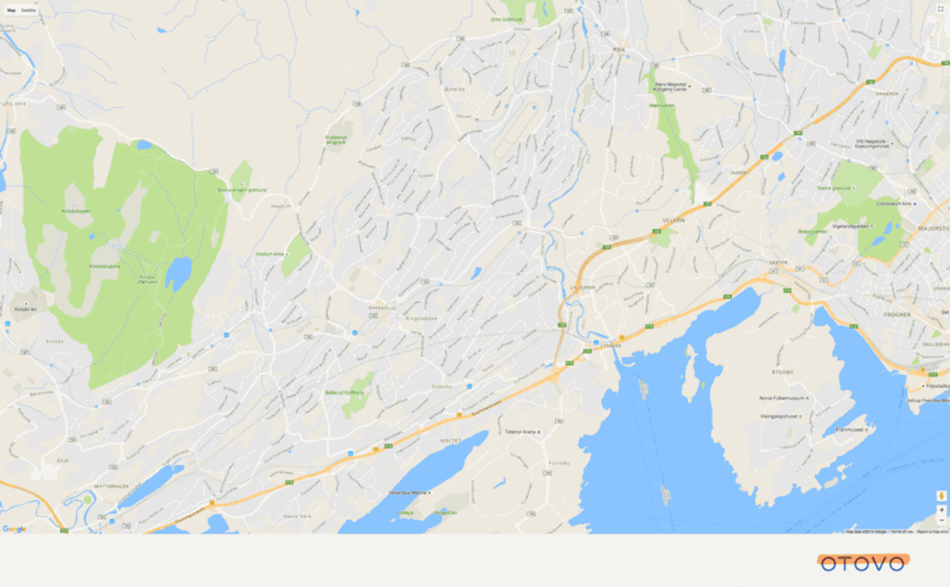 Kart over Bœrum. Otovo er Norges beste innen solcellepaneler til tak på private hjem