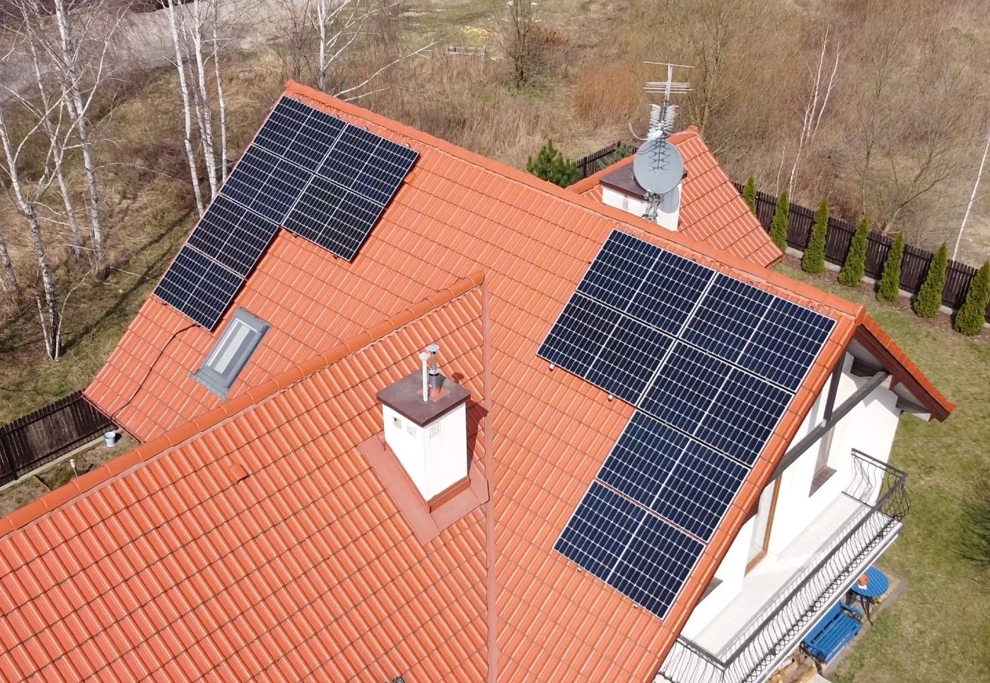 solar panels on roof