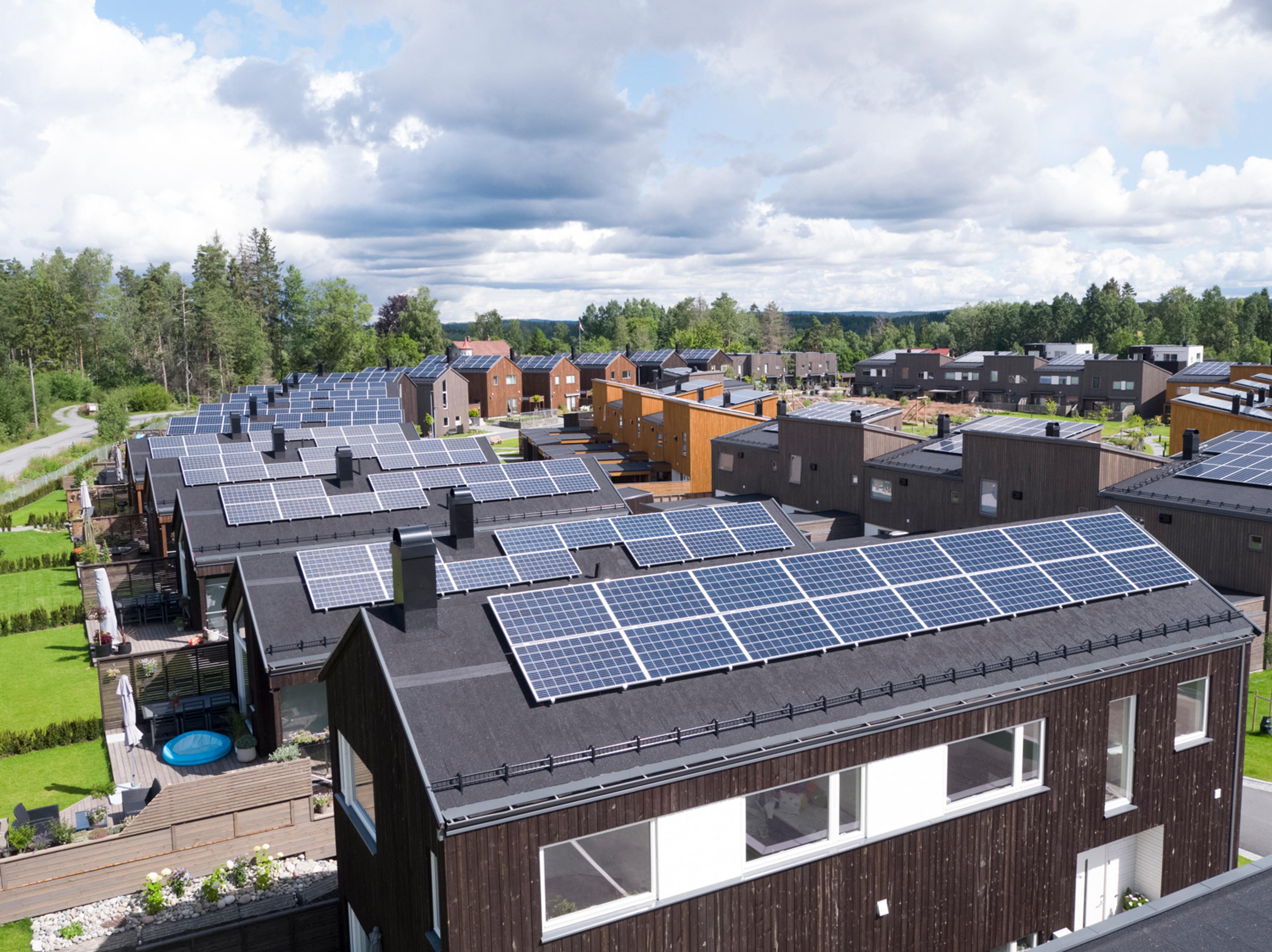 solar panels on roof