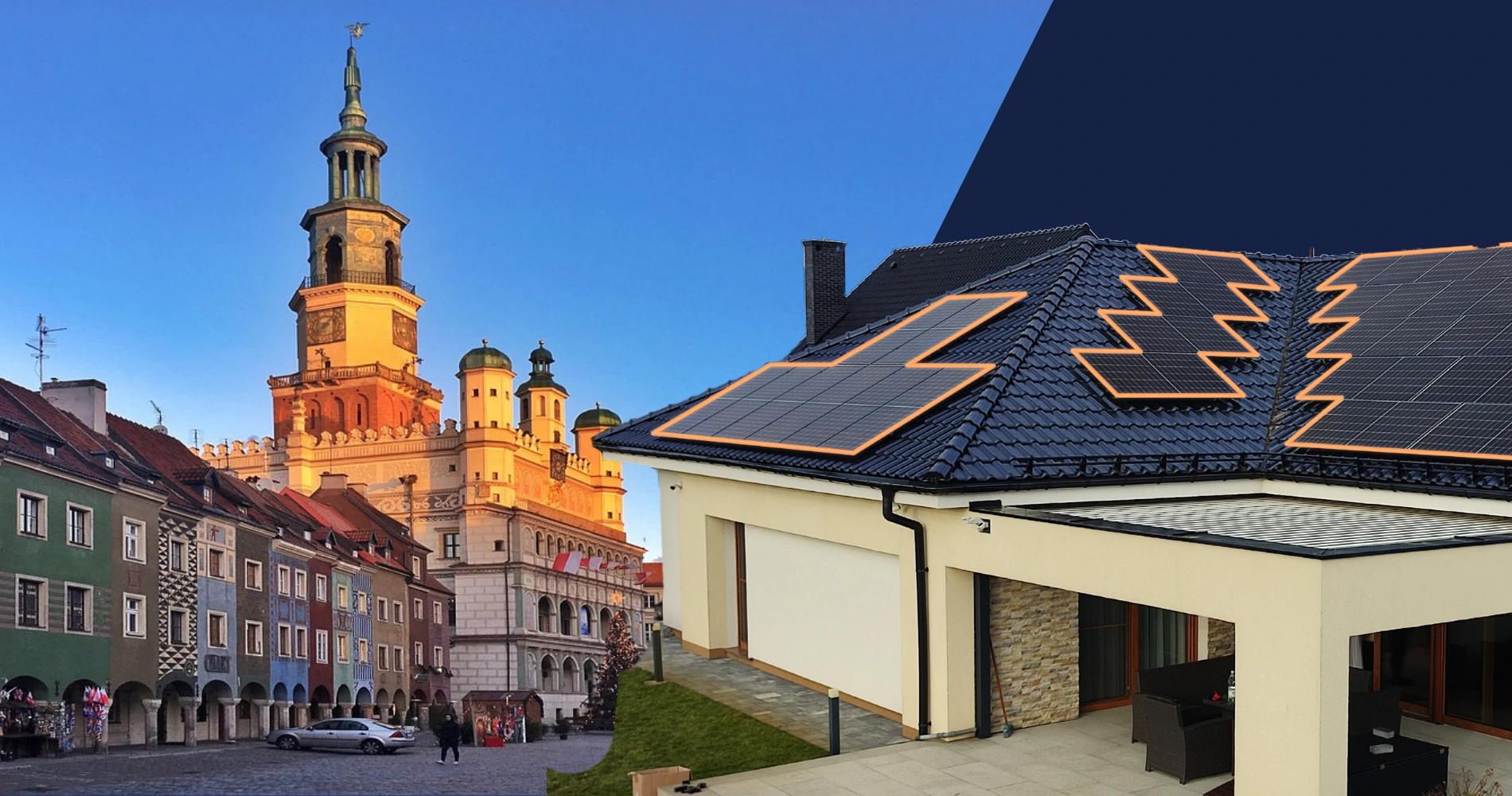 Instalacja fotwoltaiczna z Poznaniem w tle