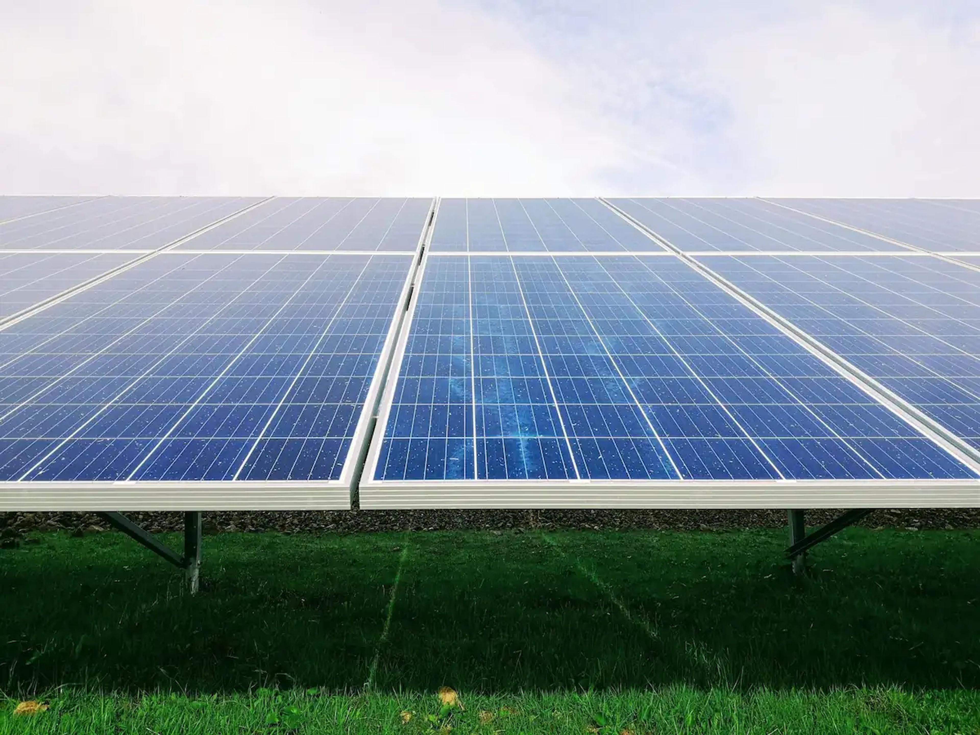 Solarpanele, die auf dem Boden installiert wurden