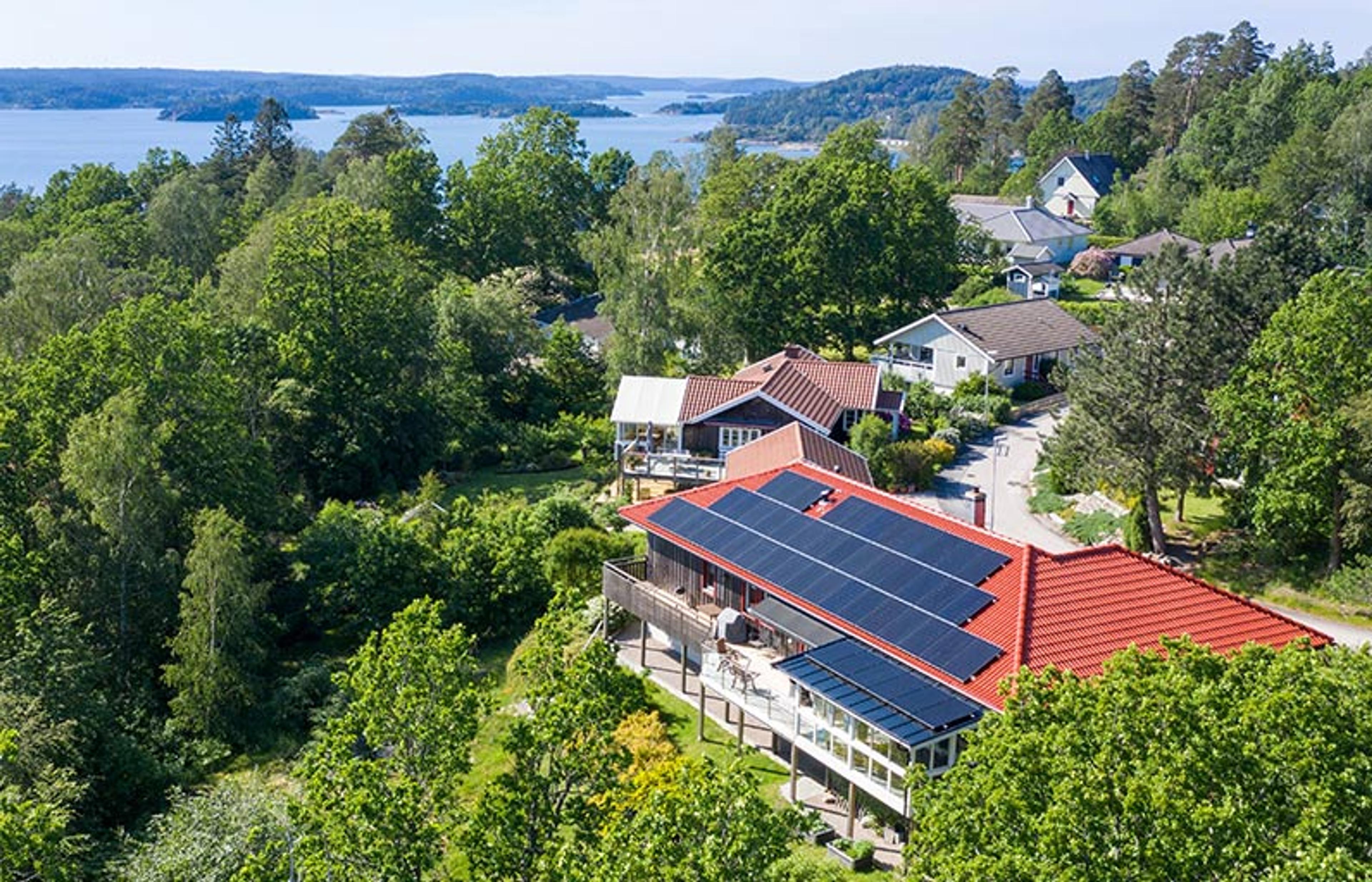 solar panels on roof