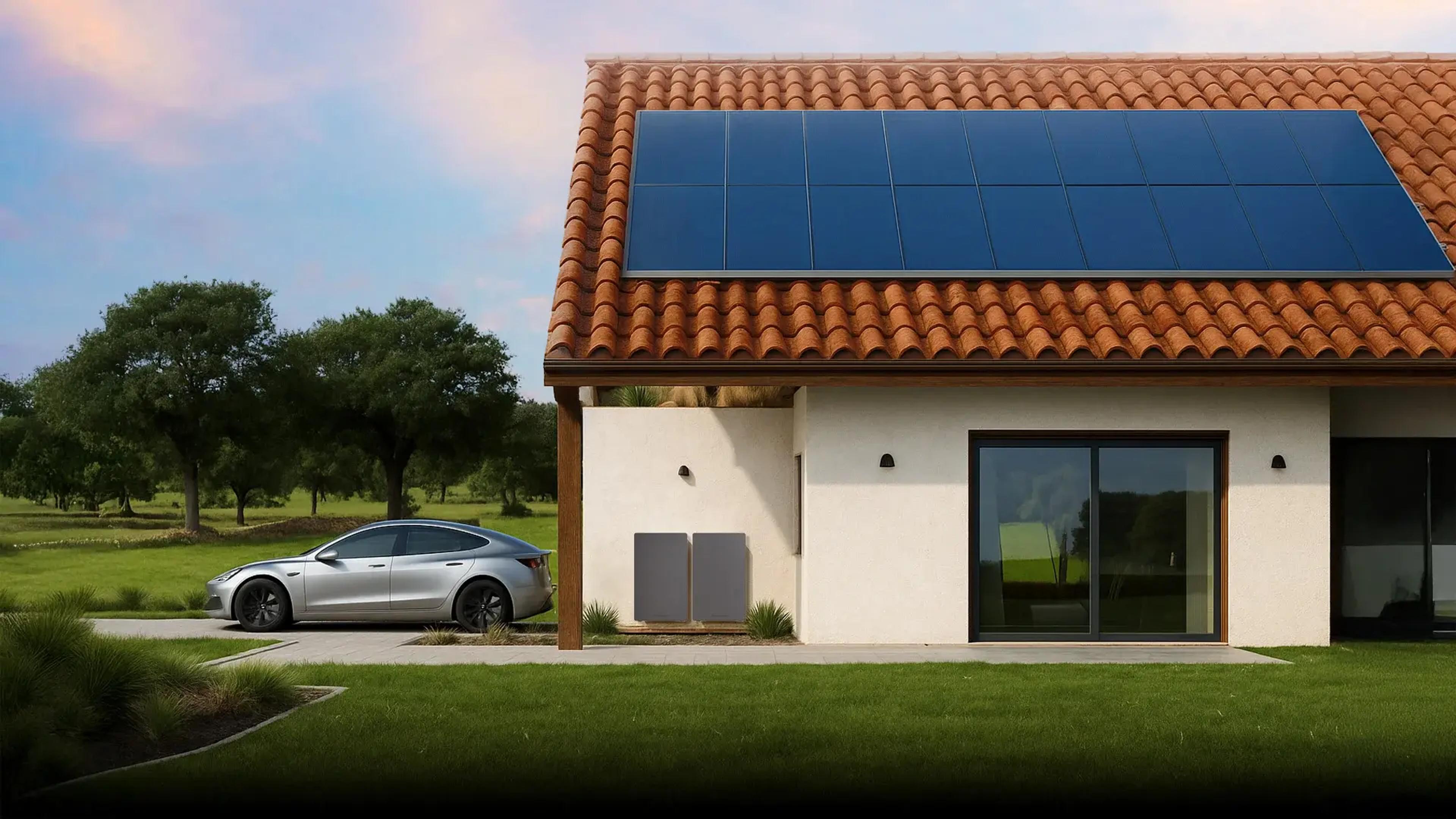 casa com sistema fotovoltaico instalado