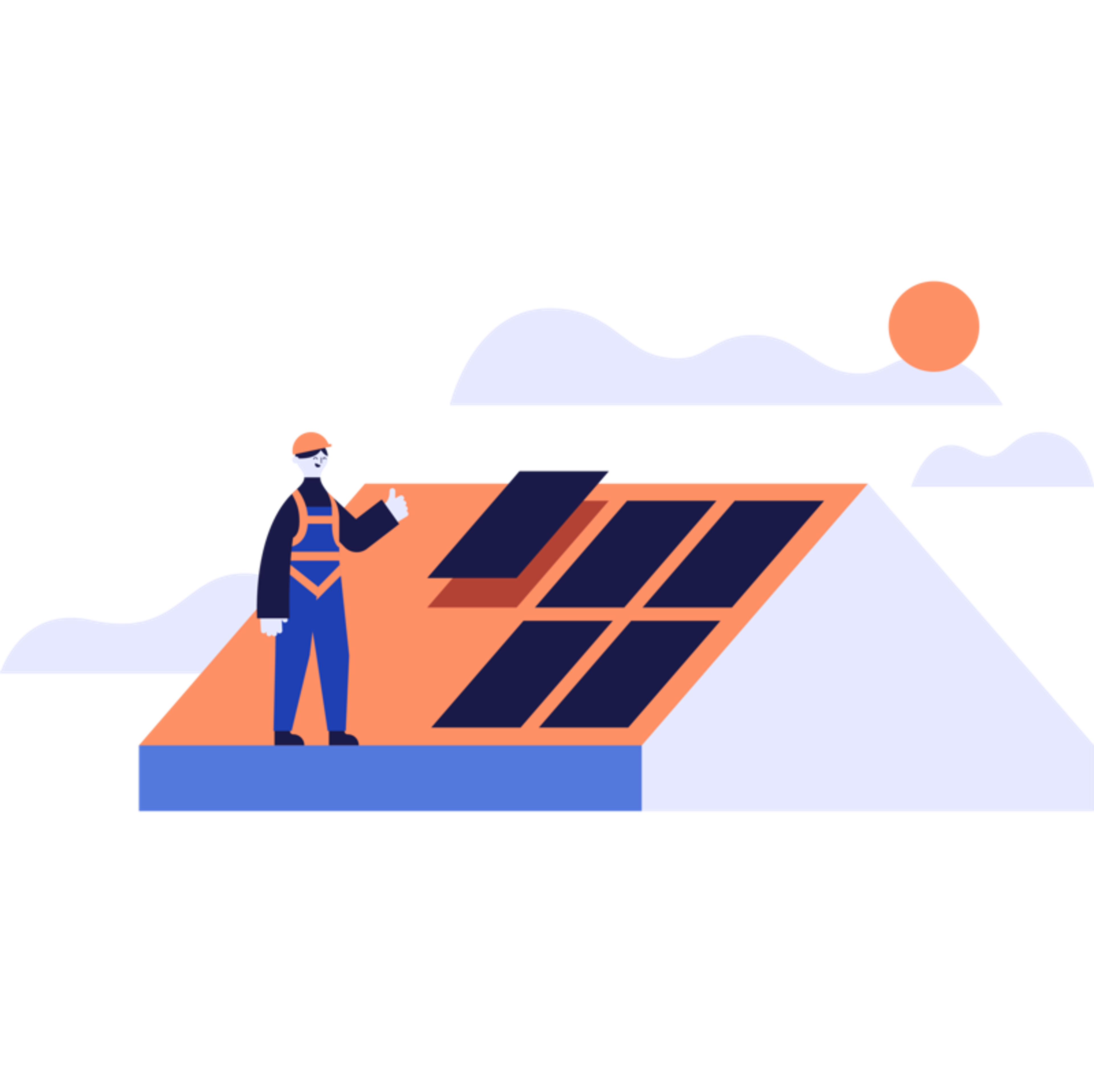 Instalador de paneles solares encima de tejado