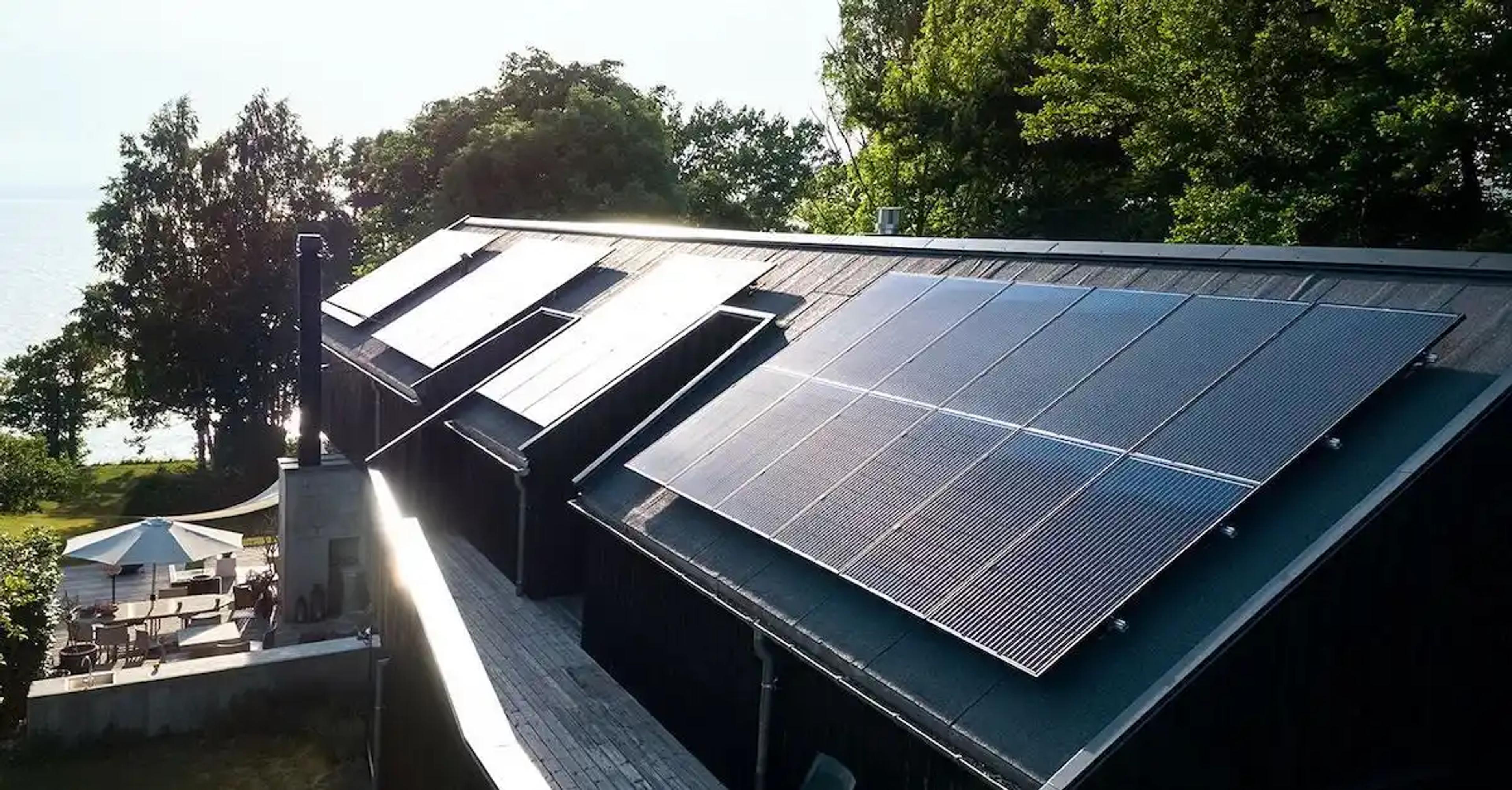 solceller på hustak