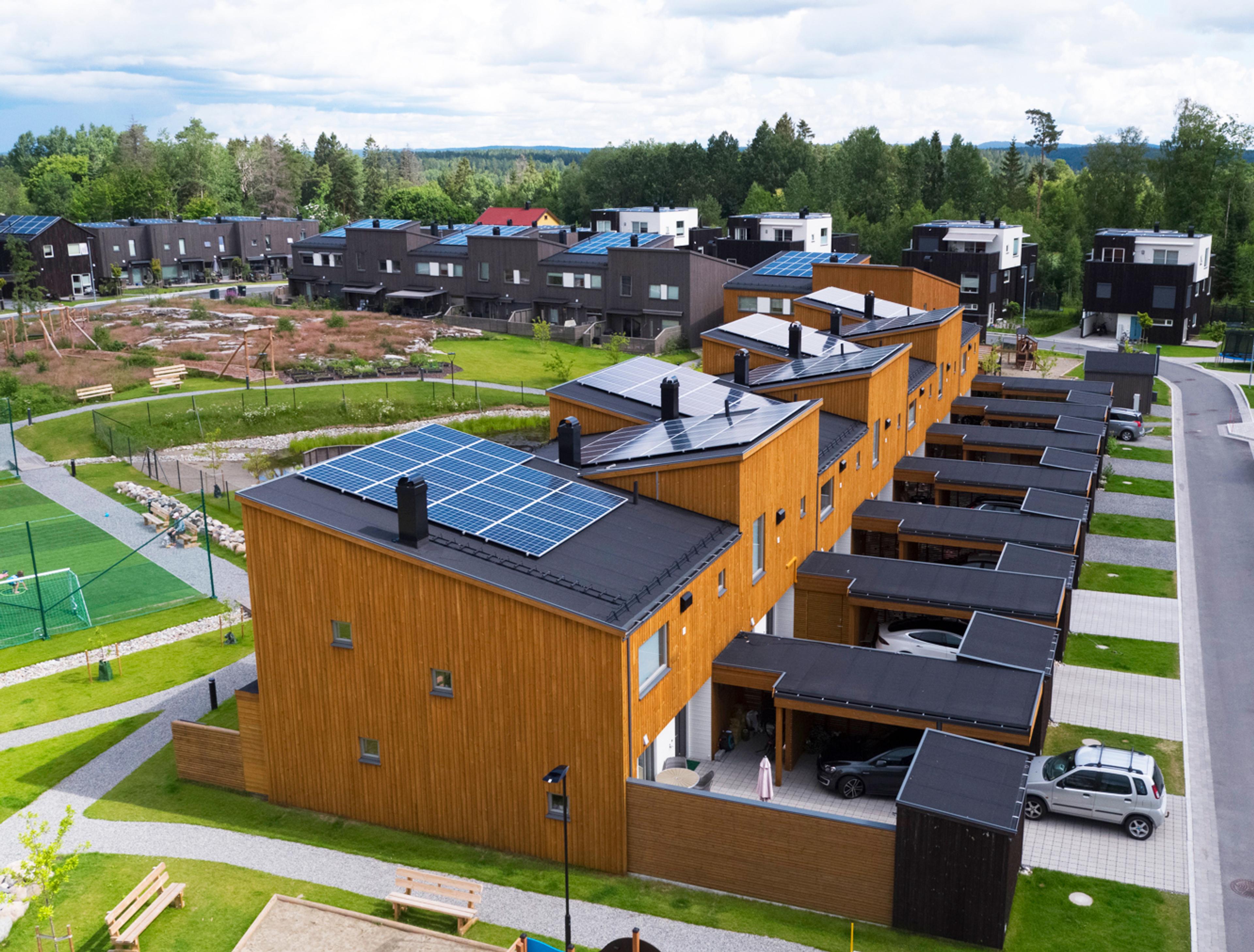 solar panels on roof