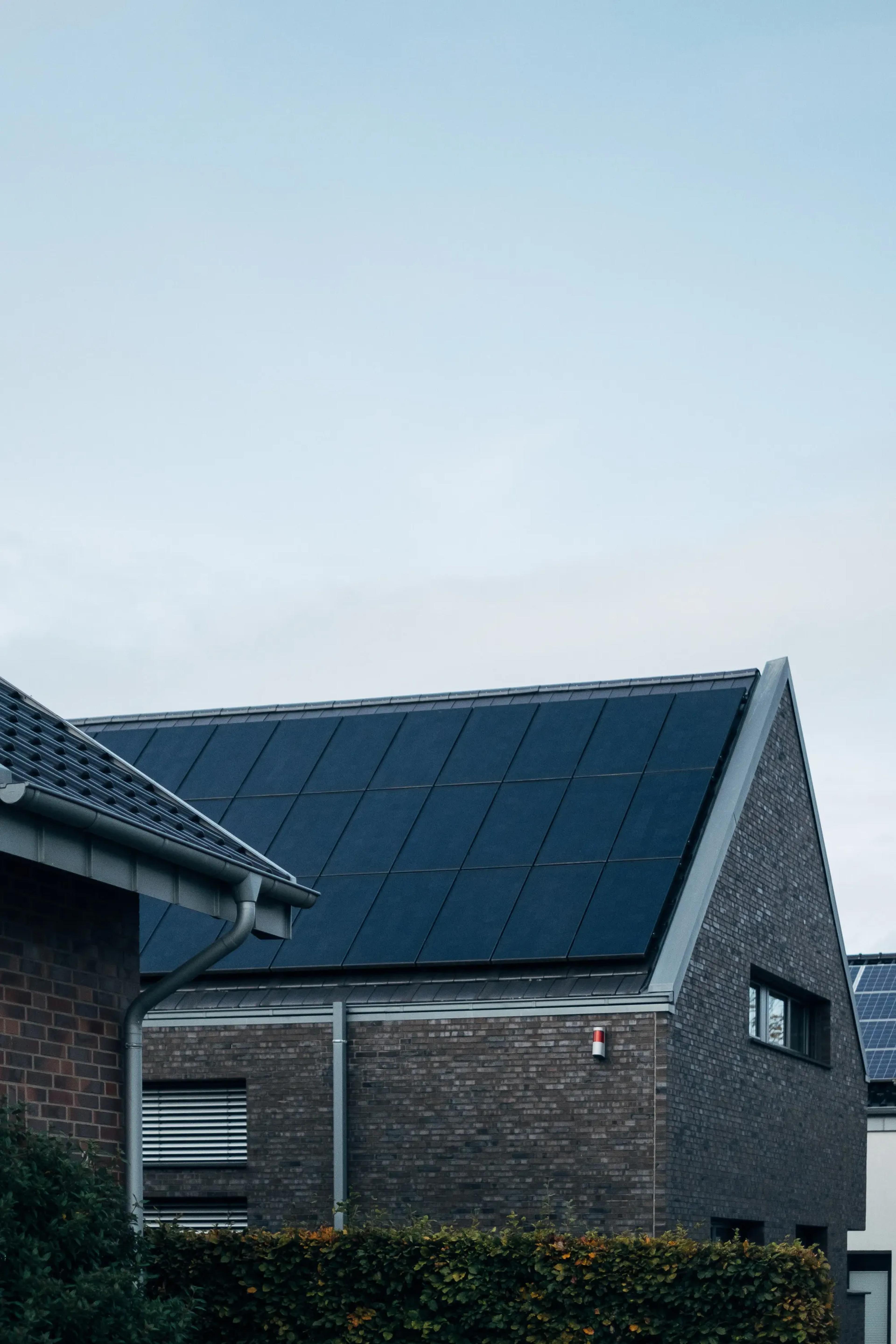 Solar panel system on a roof