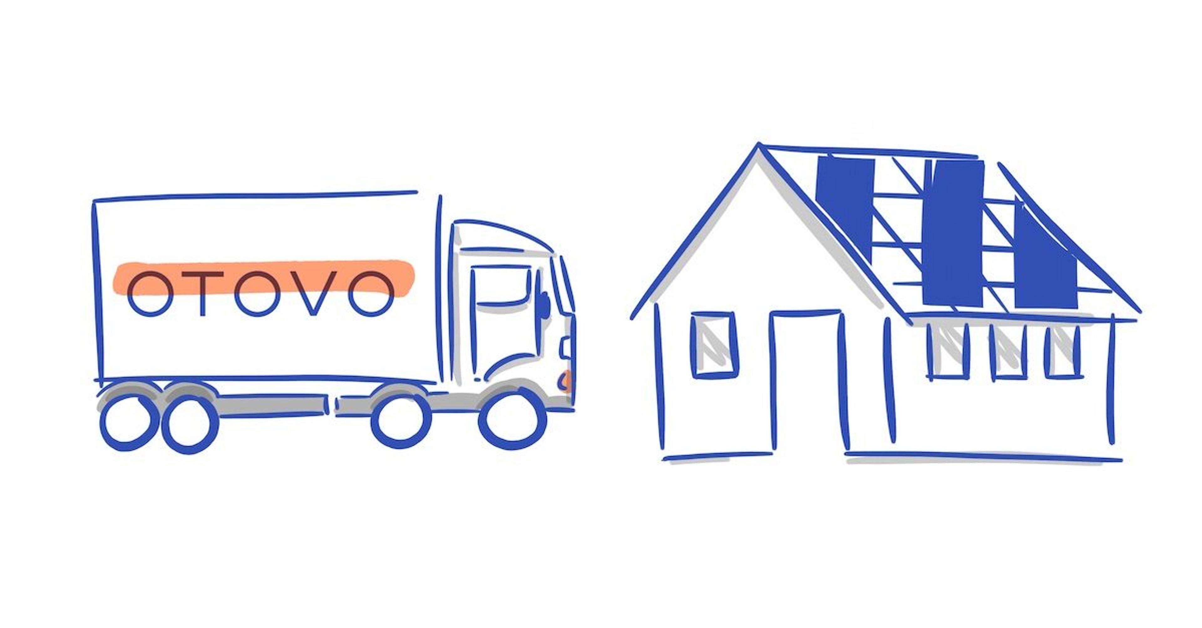 illustrasjon av lastebil på vei til kunde