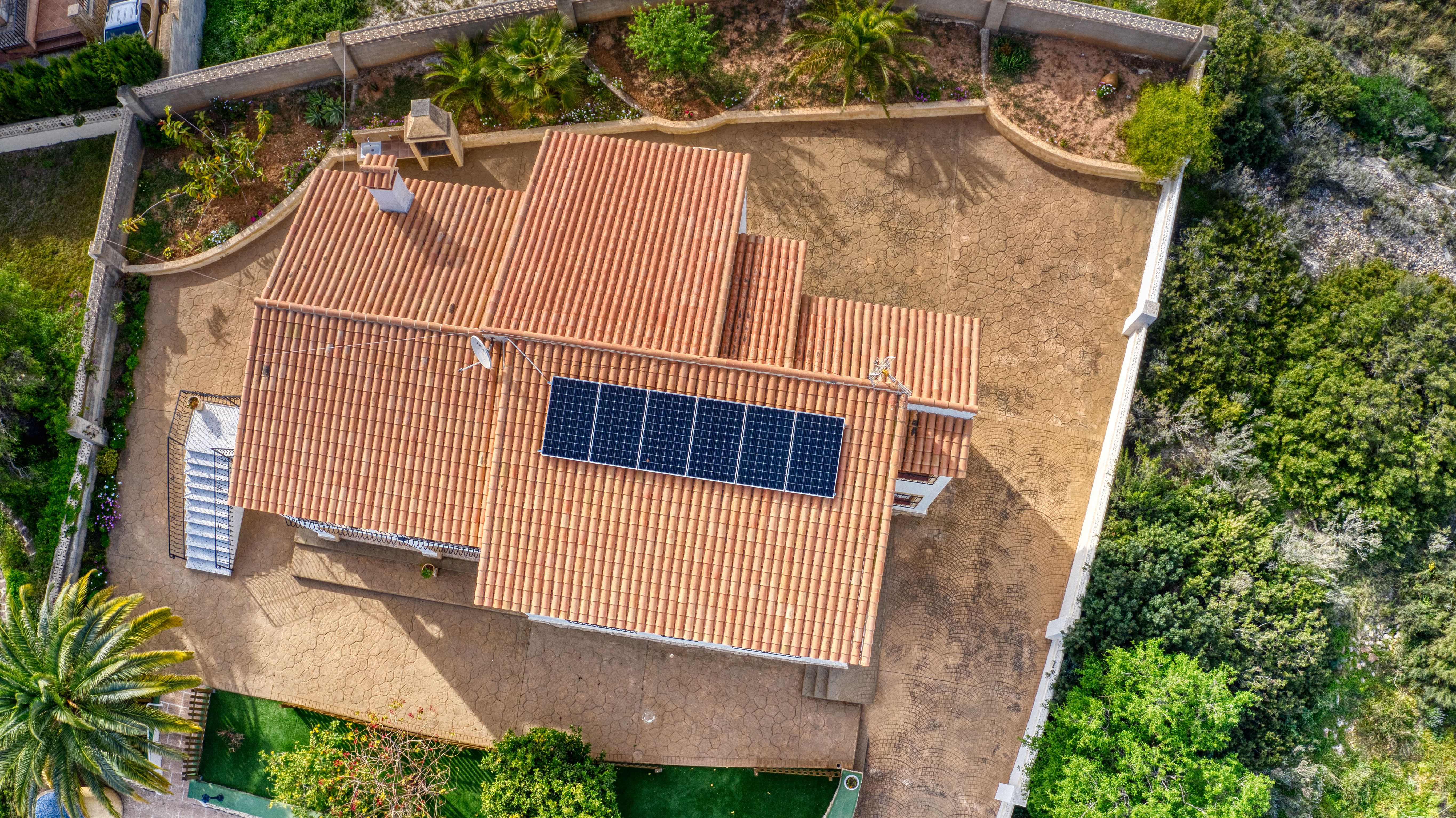 solar panels on roof