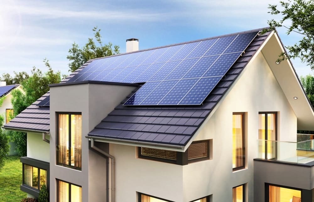 solar panels on roof