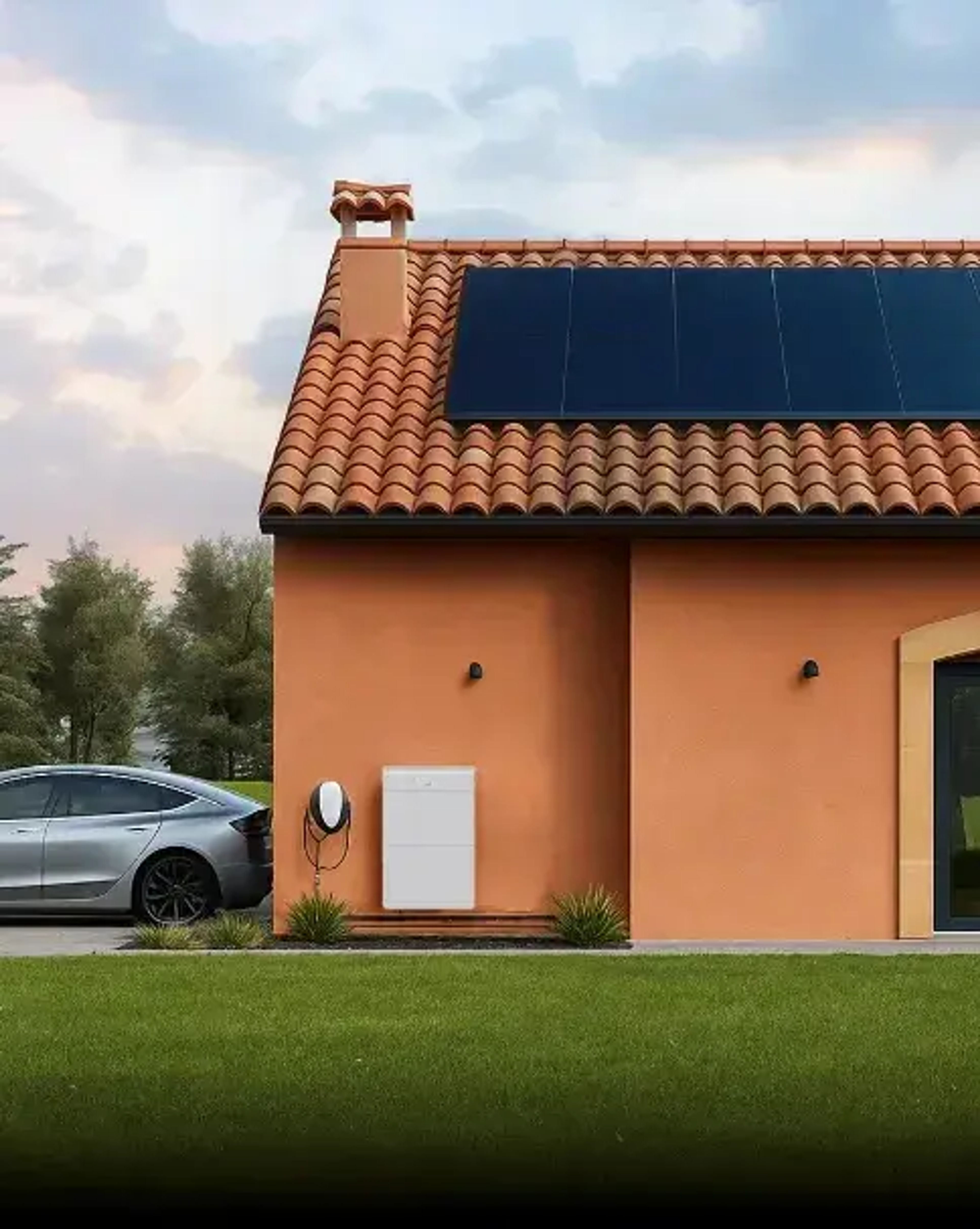fotovoltaico con batteria e colonnina di ricarica